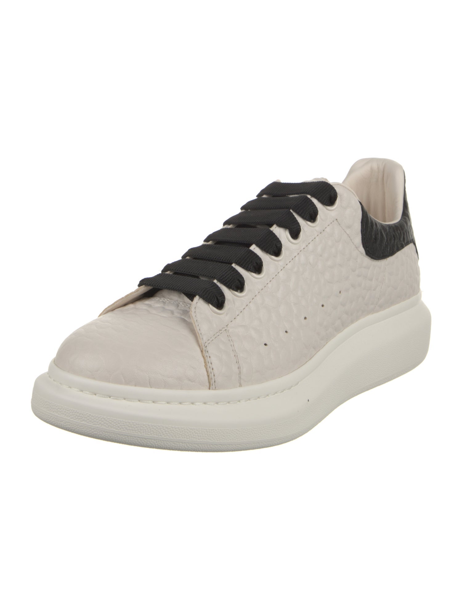 Alexander McQueen Leather Colorblock Pattern Chunky Sneakers