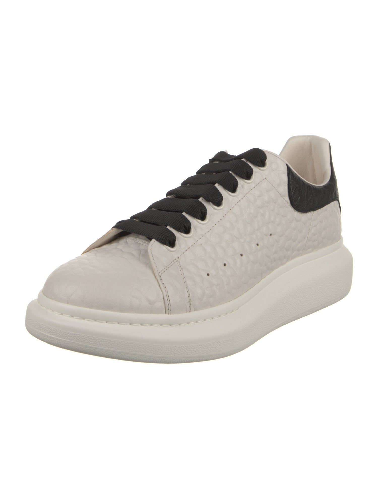 Alexander McQueen Leather Colorblock Pattern Chunky Sneakers