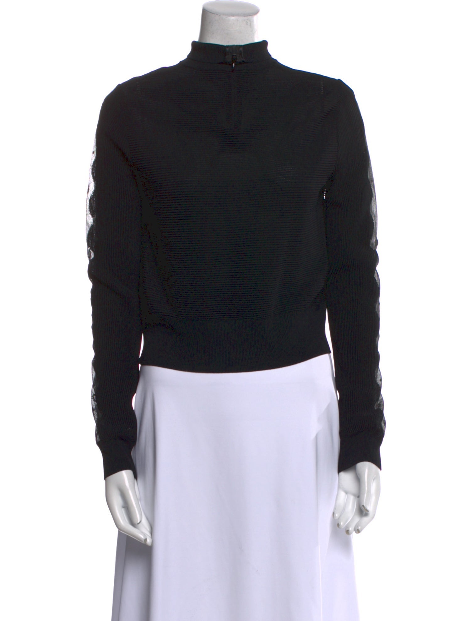 Alexander McQueen Mock Neck Long Sleeve Sweatshirt