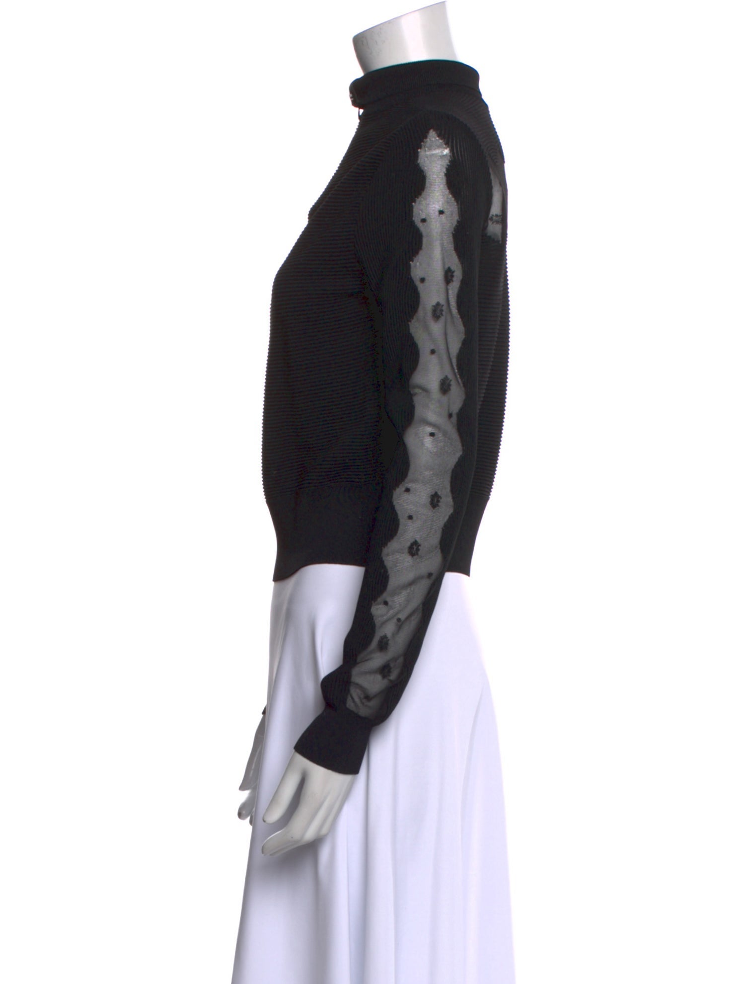 Alexander McQueen Mock Neck Long Sleeve Sweatshirt