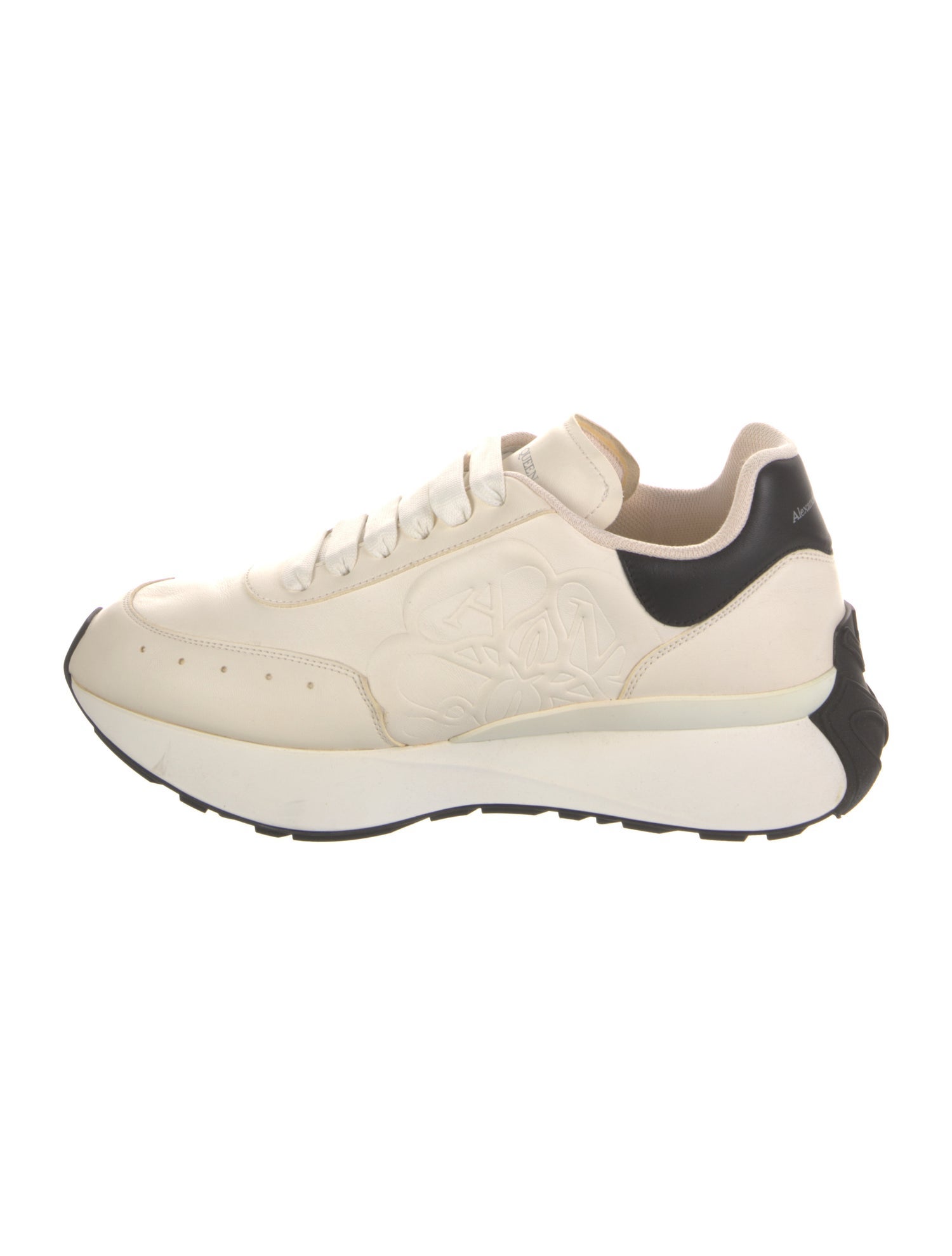 Alexander McQueen Leather Colorblock Pattern Sneakers