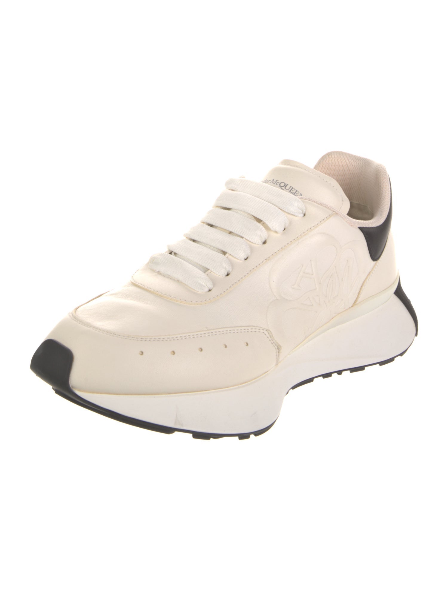 Alexander McQueen Leather Colorblock Pattern Sneakers