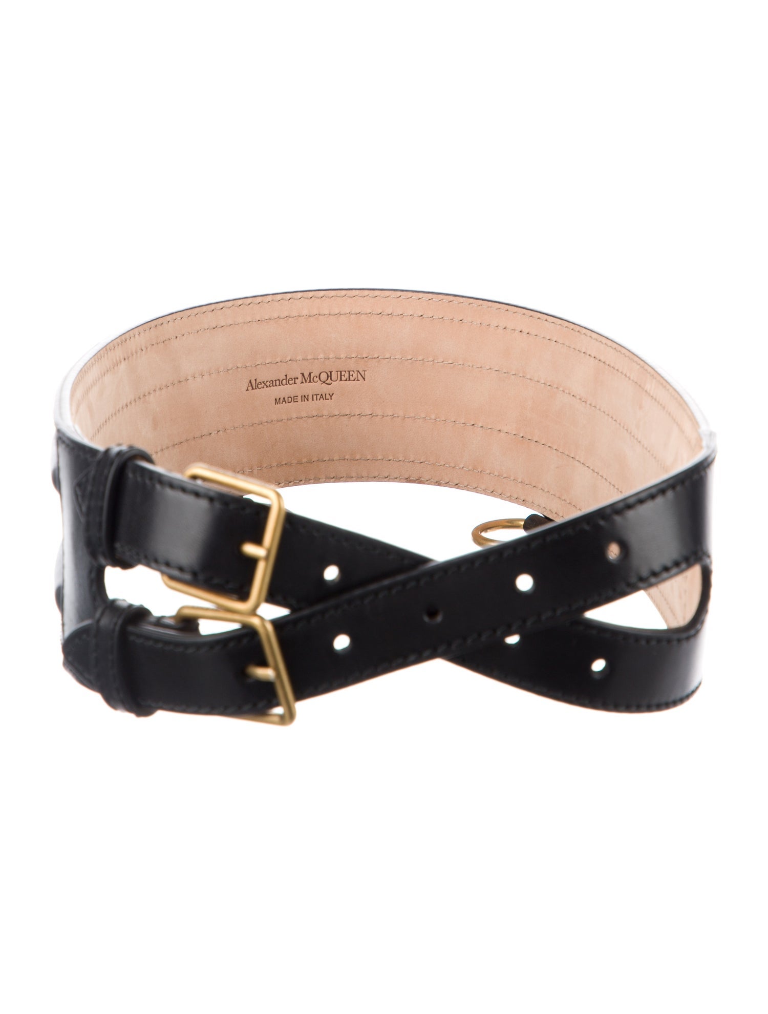 Alexander McQueen Wide Leather Waist Belt