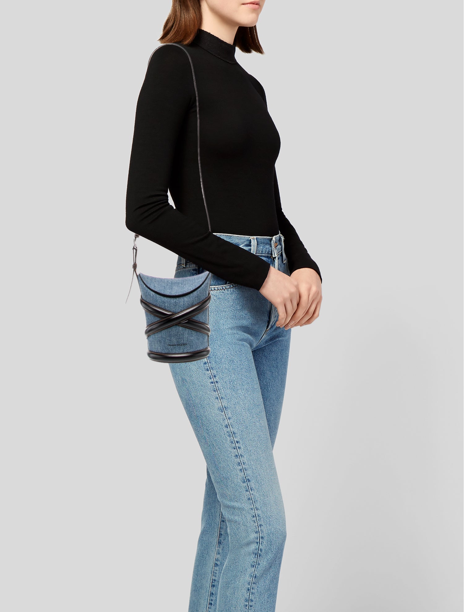 Alexander McQueen Denim Bucket Bag