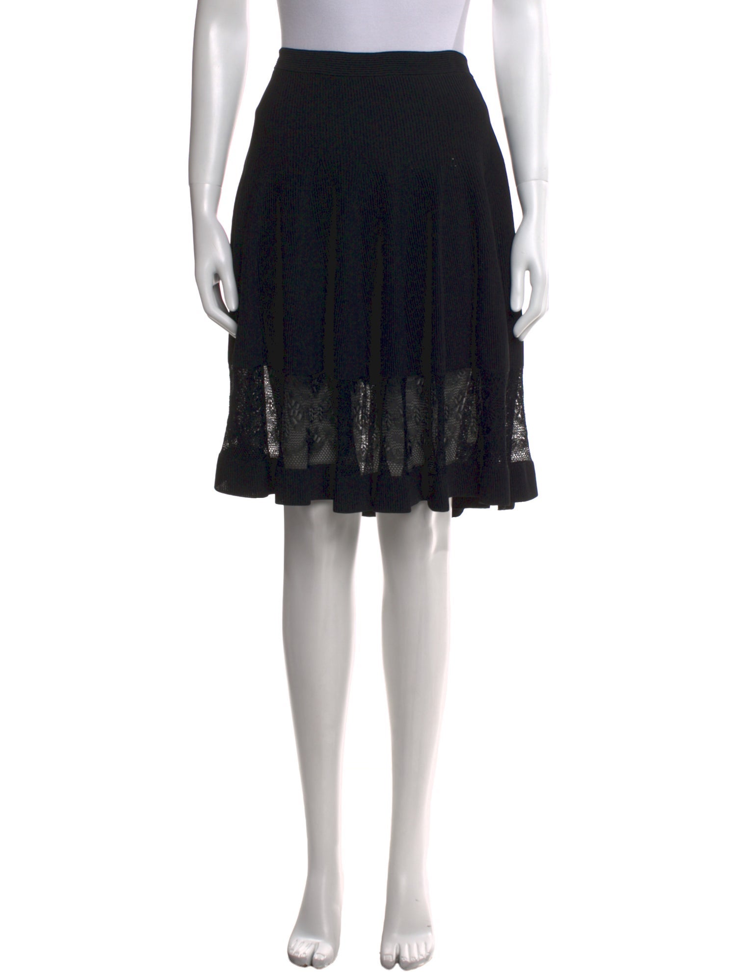 Alexander McQueen Lace Trim Embellishment Knee-Length Skirt