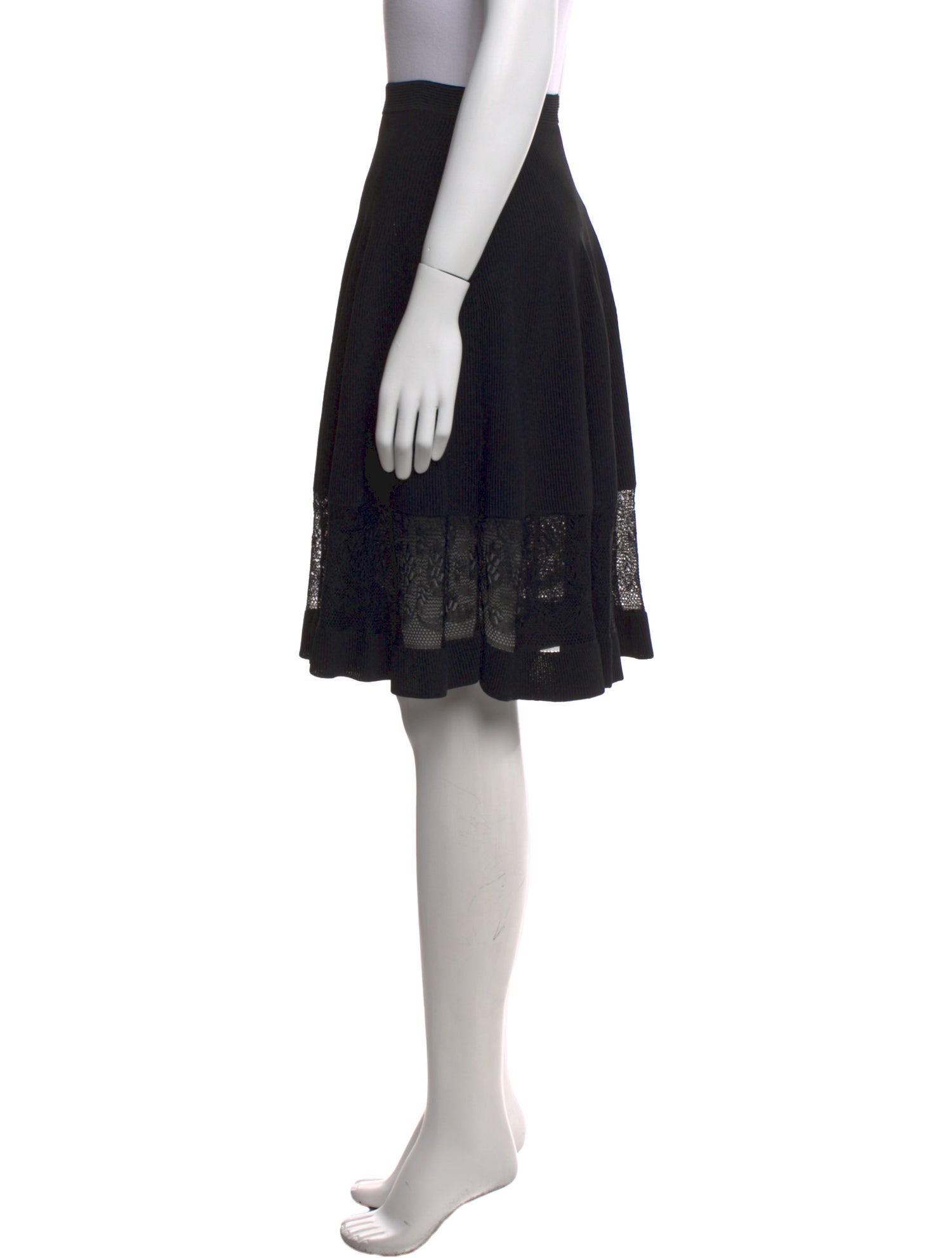 Alexander McQueen Lace Trim Embellishment Knee-Length Skirt