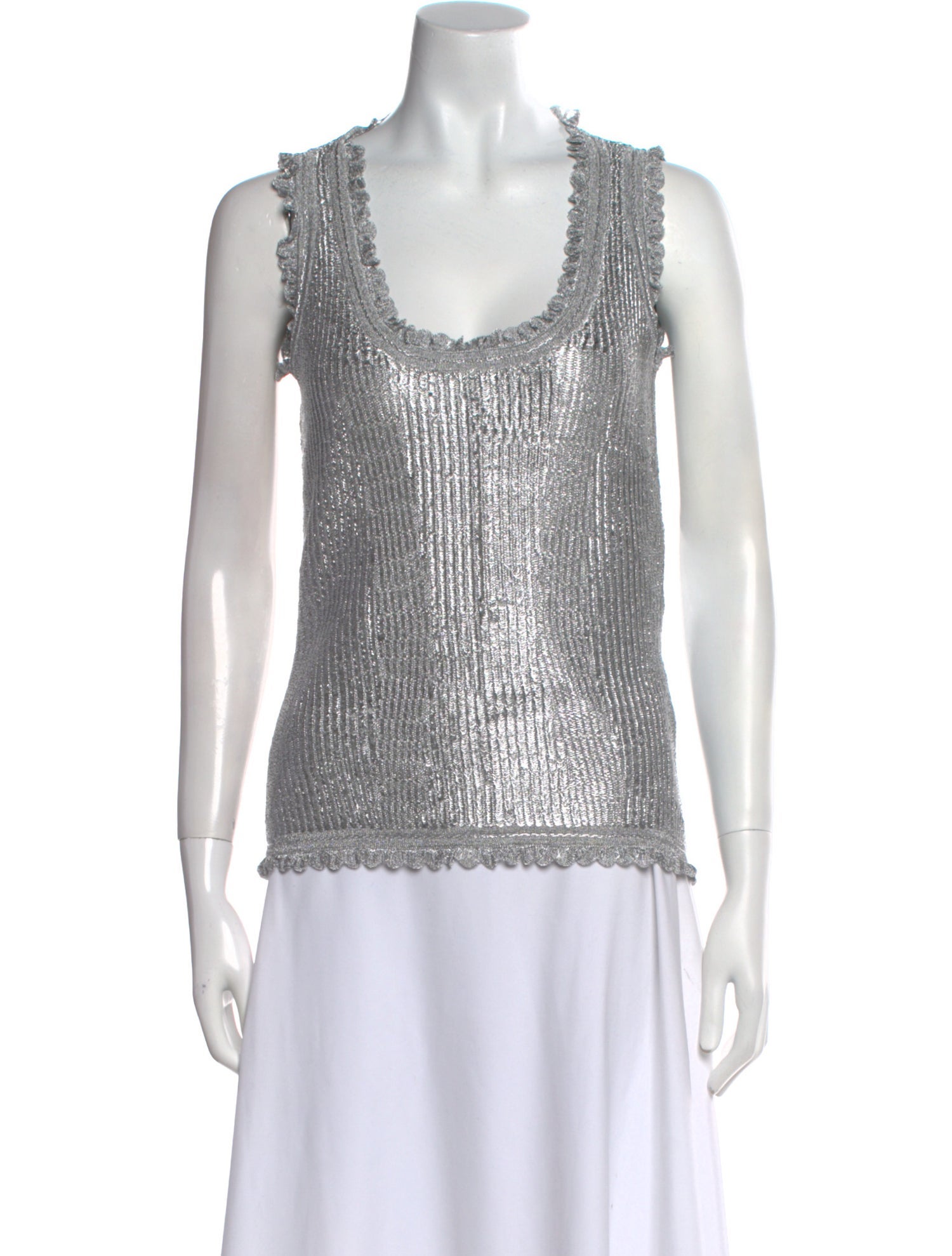 Alexander McQueen Wool Scoop Neck Top