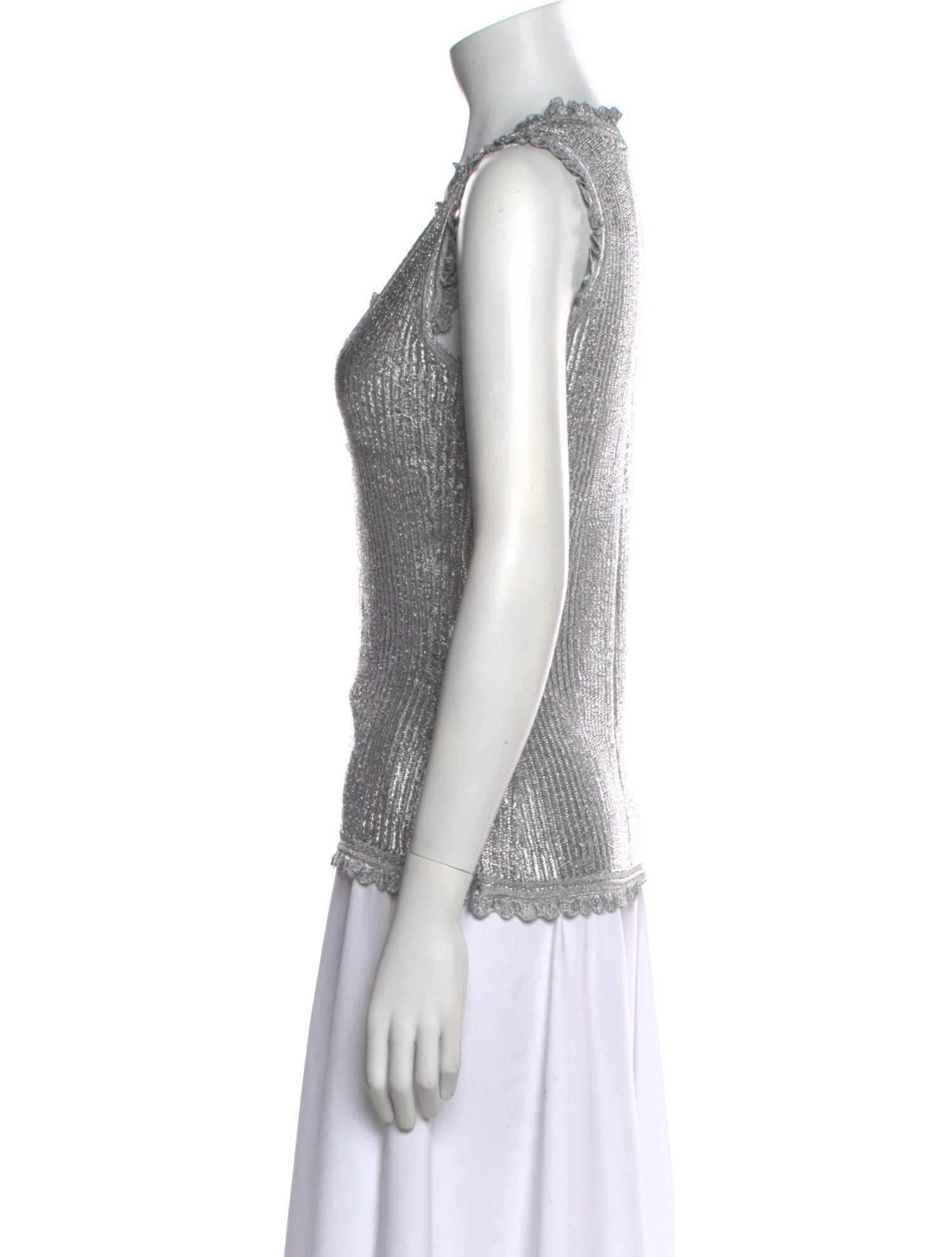 Alexander McQueen Wool Scoop Neck Top