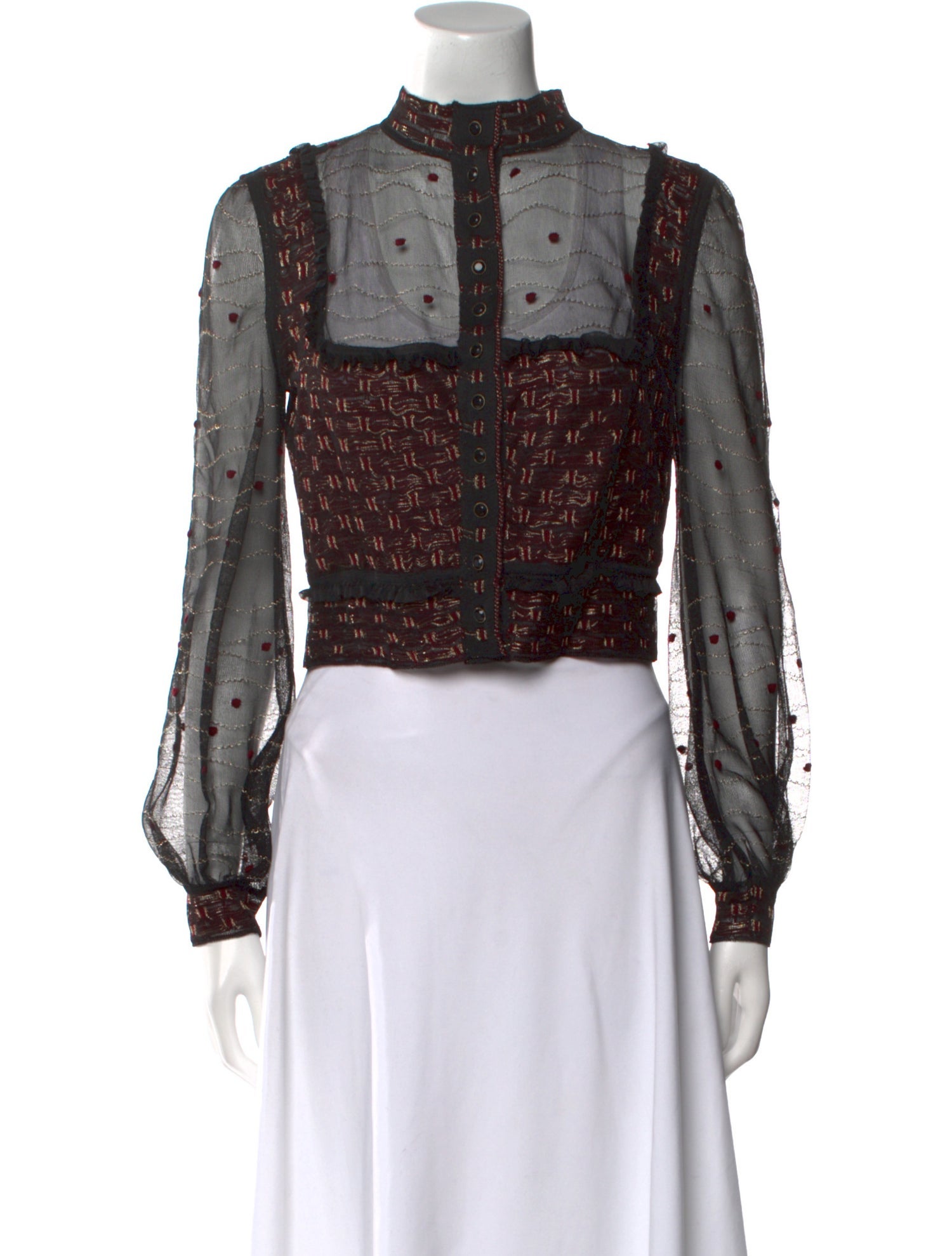 Alexander McQueen Silk Printed Crop Top