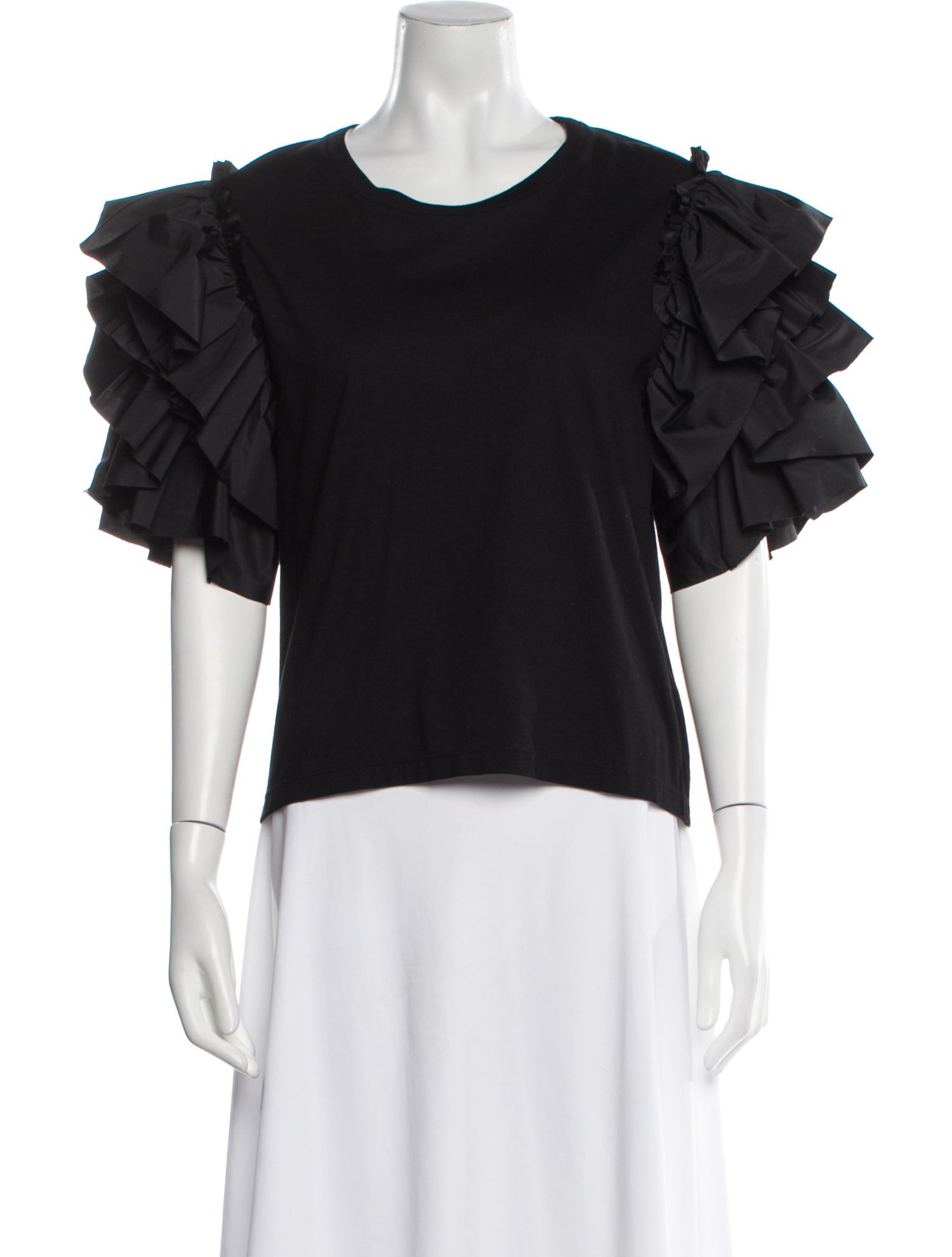 Alexander McQueen Scoop Neck Short Sleeve Top