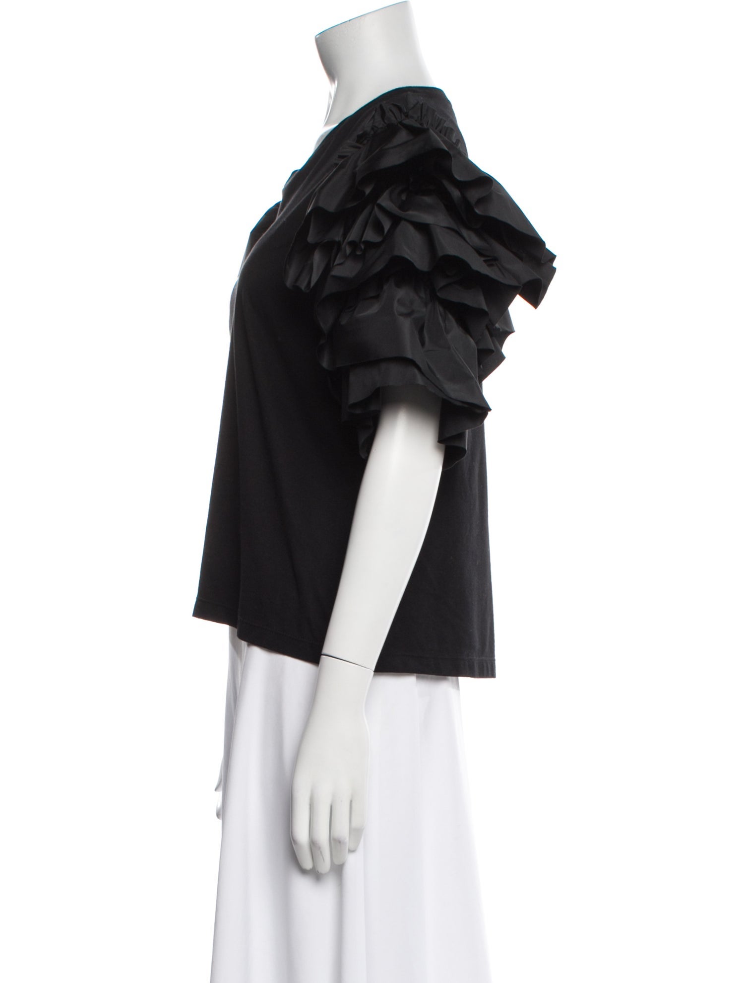 Alexander McQueen Scoop Neck Short Sleeve Top