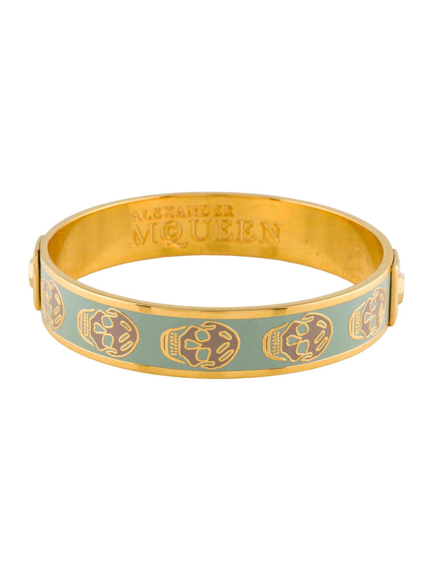 Alexander McQueen Enamel Skull Bangle Bracelet