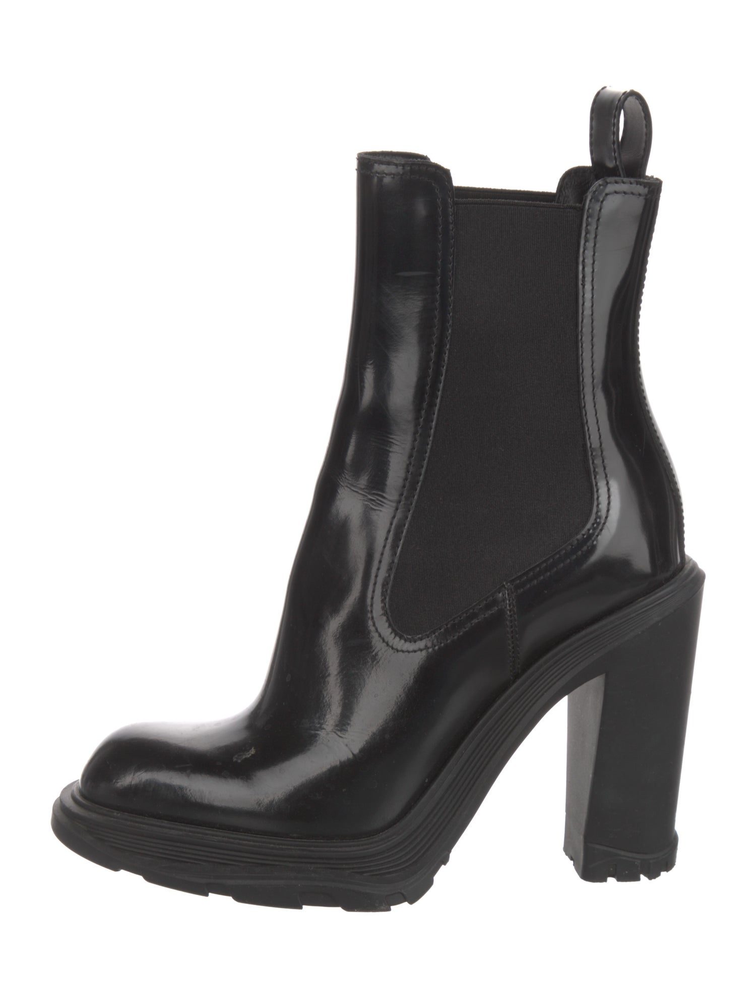 Alexander McQueen Patent Leather Chelsea Boots