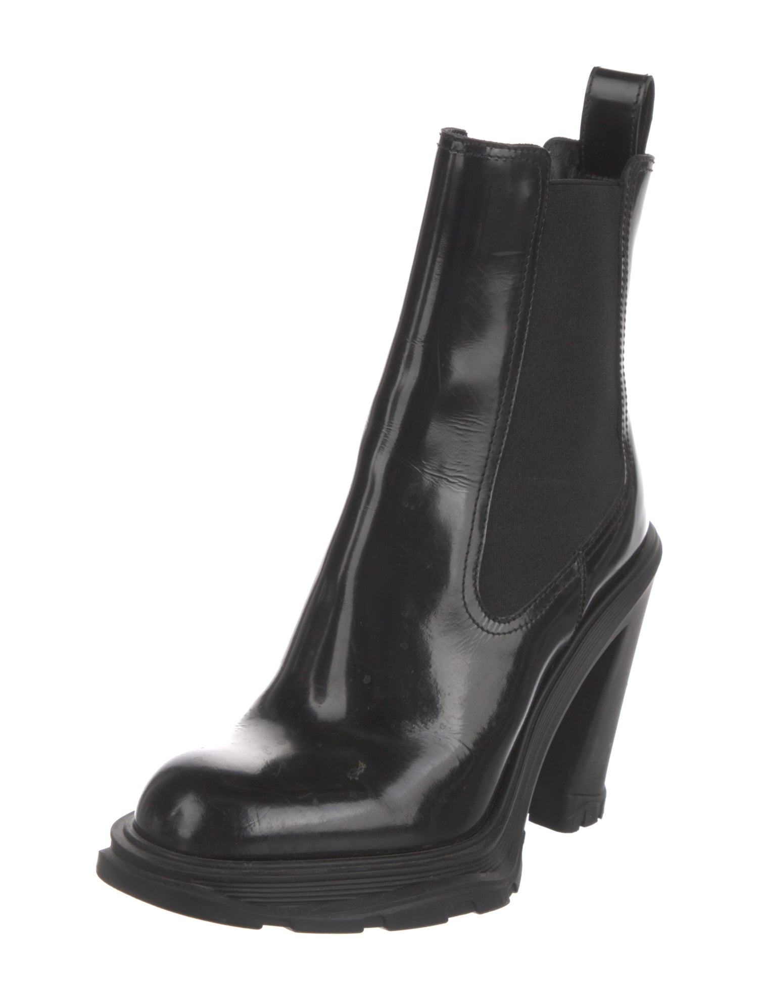 Alexander McQueen Patent Leather Chelsea Boots