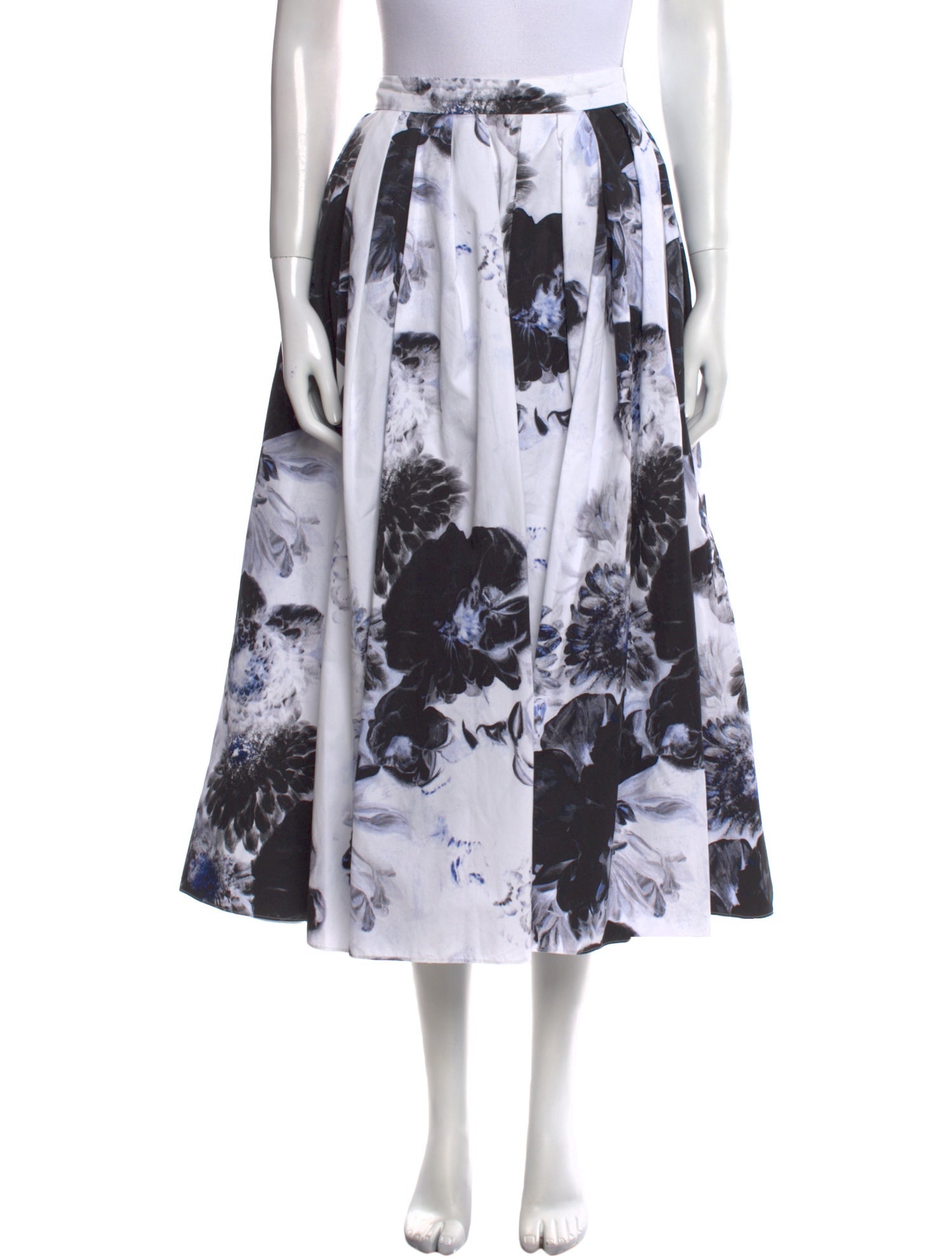 Alexander McQueen Floral Print Midi Length Skirt