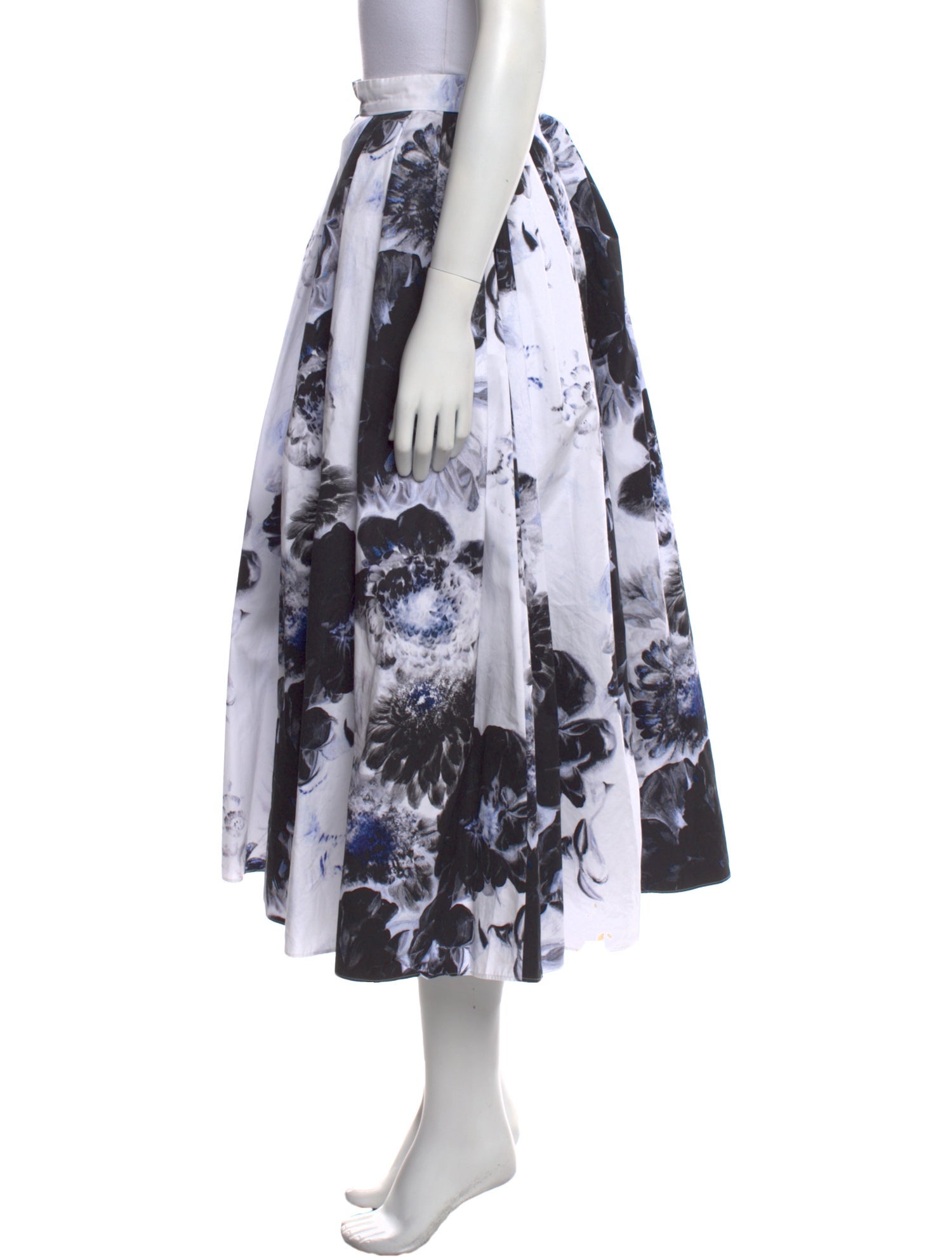 Alexander McQueen Floral Print Midi Length Skirt