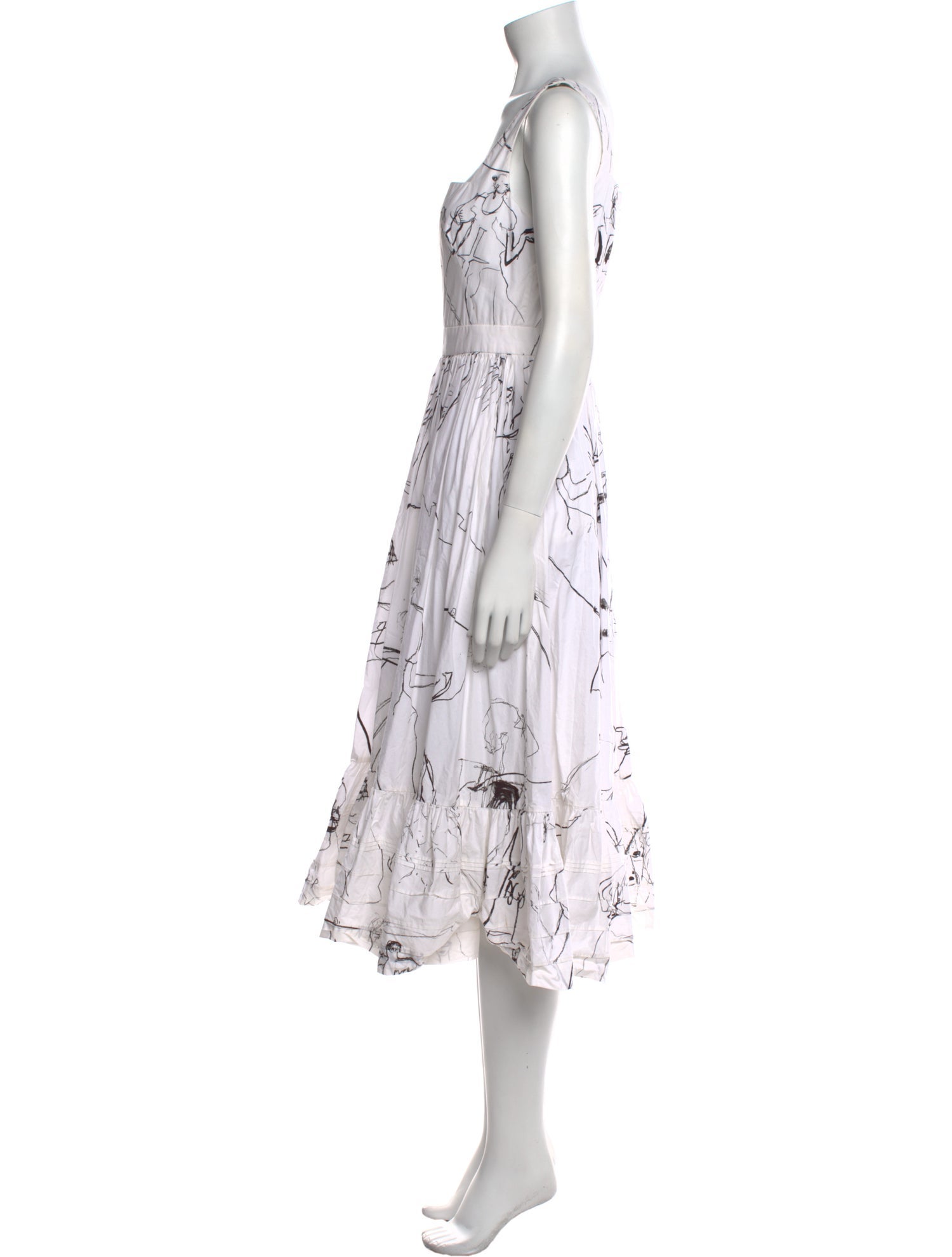 Alexander McQueen Printed Midi Length Dress