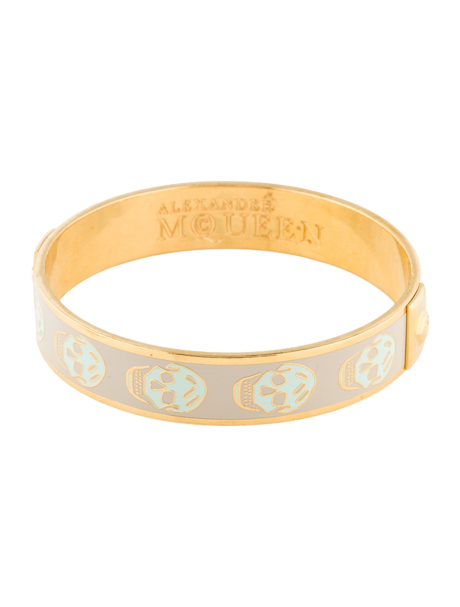 Alexander McQueen Enamel Skull Bangle Bracelet