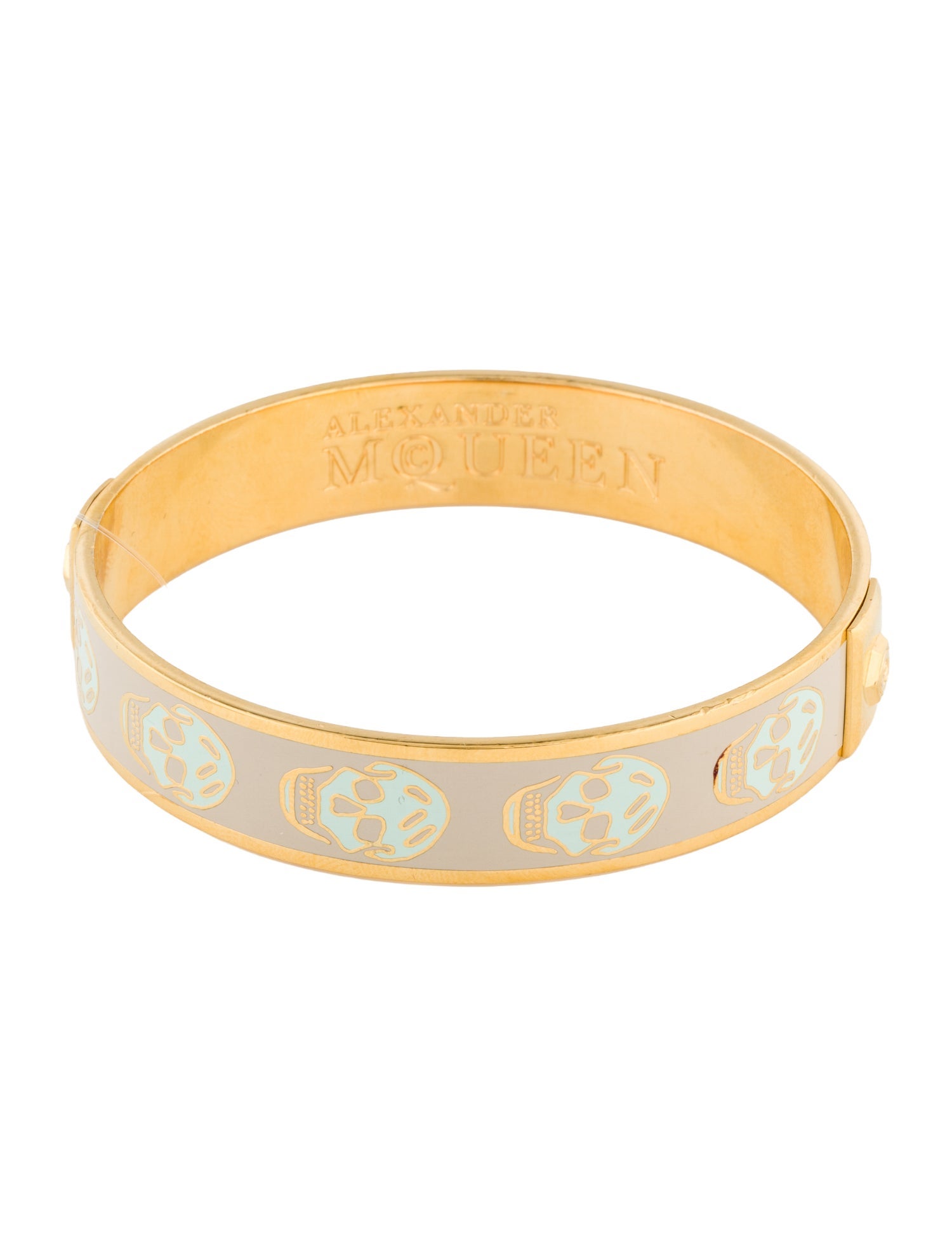 Alexander McQueen Enamel Skull Bangle Bracelet