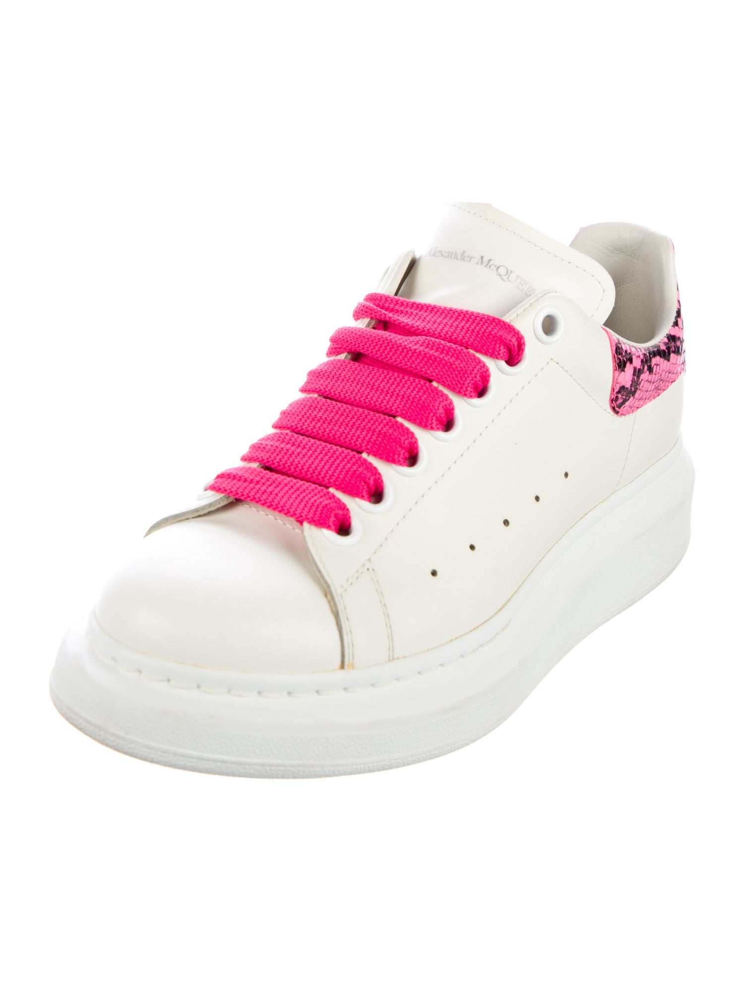 Alexander McQueen Leather Animal Print Chunky Sneakers