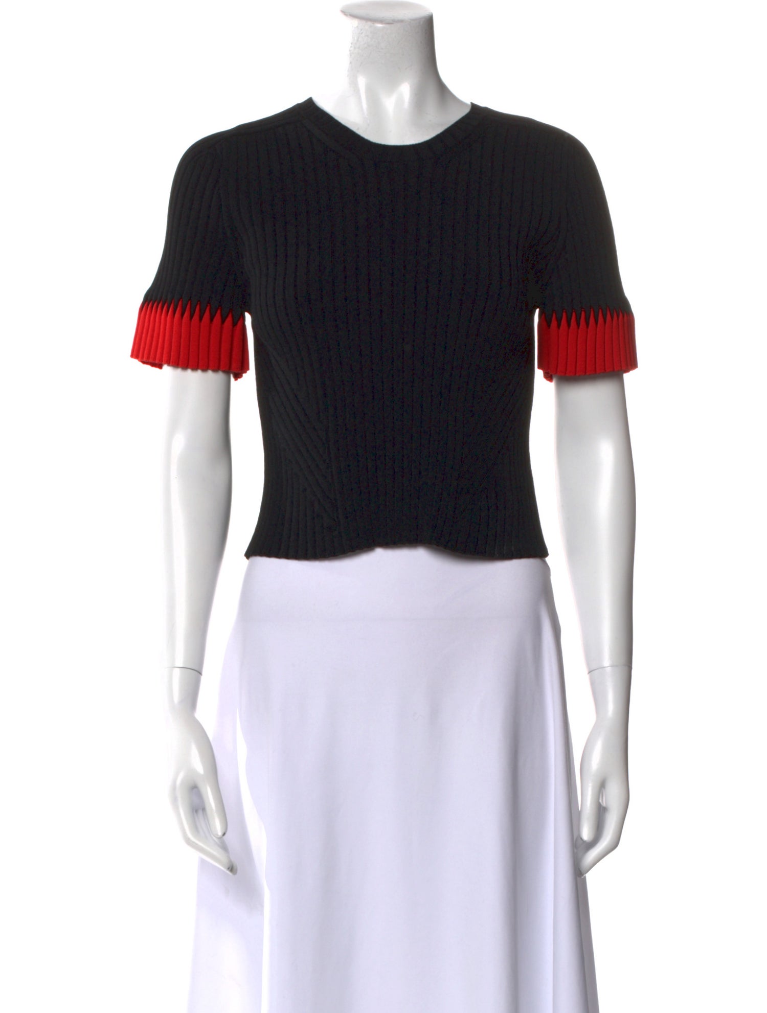Alexander McQueen Crew Neck Short Sleeve Crop Top