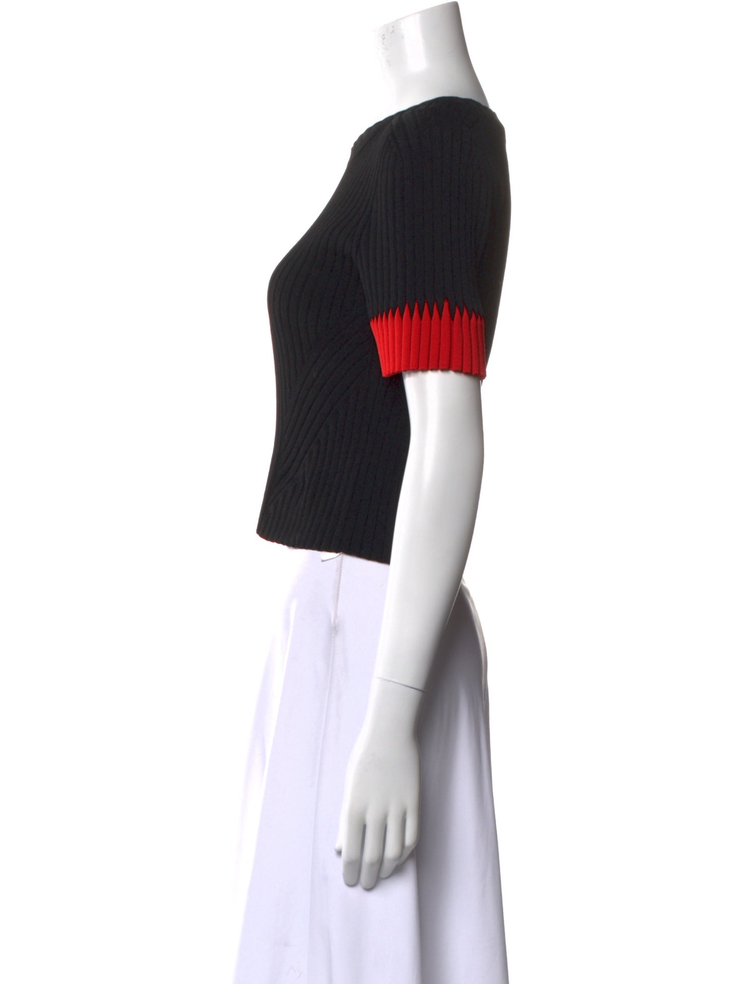 Alexander McQueen Crew Neck Short Sleeve Crop Top