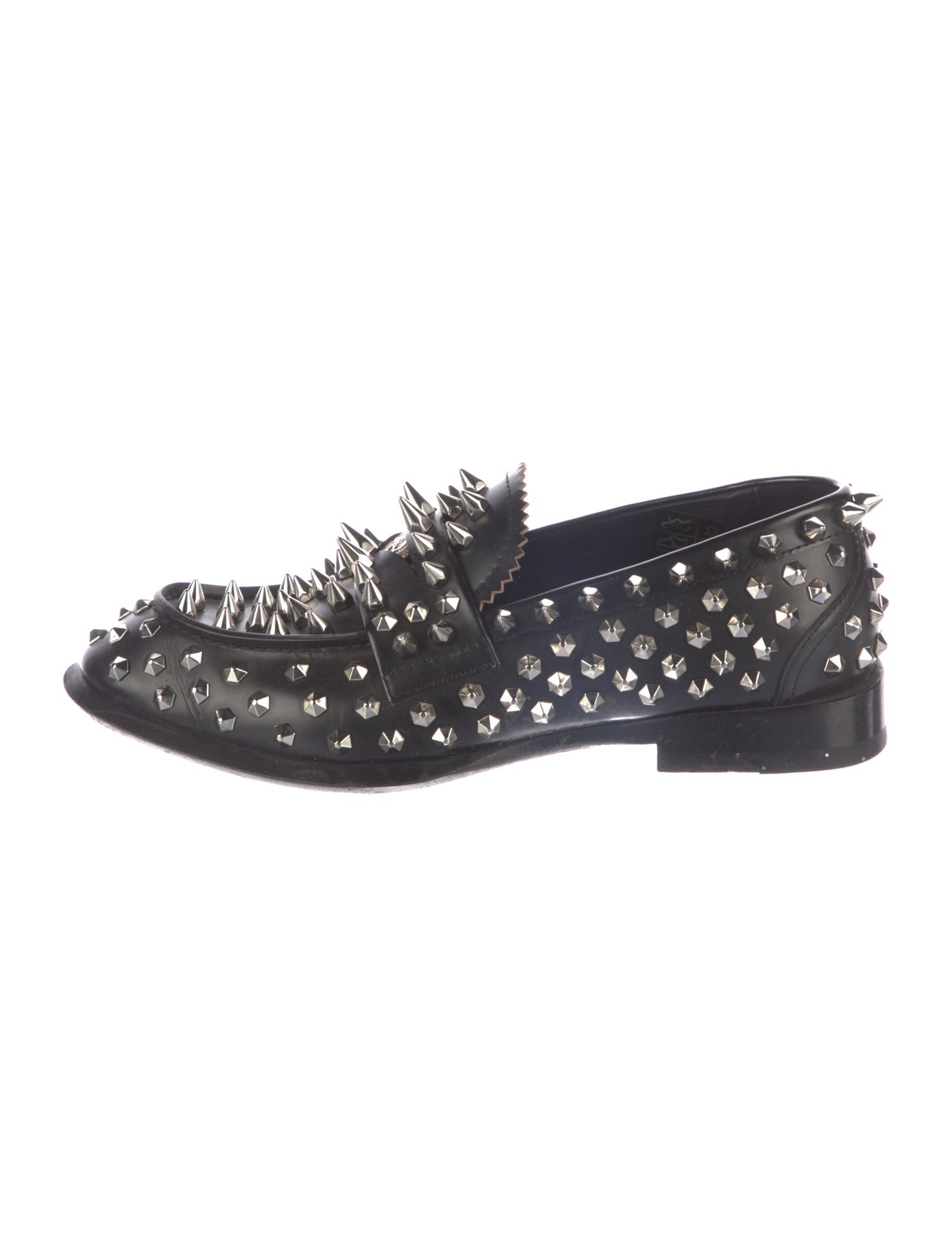 Alexander McQueen Leather Studded Accents Loafers