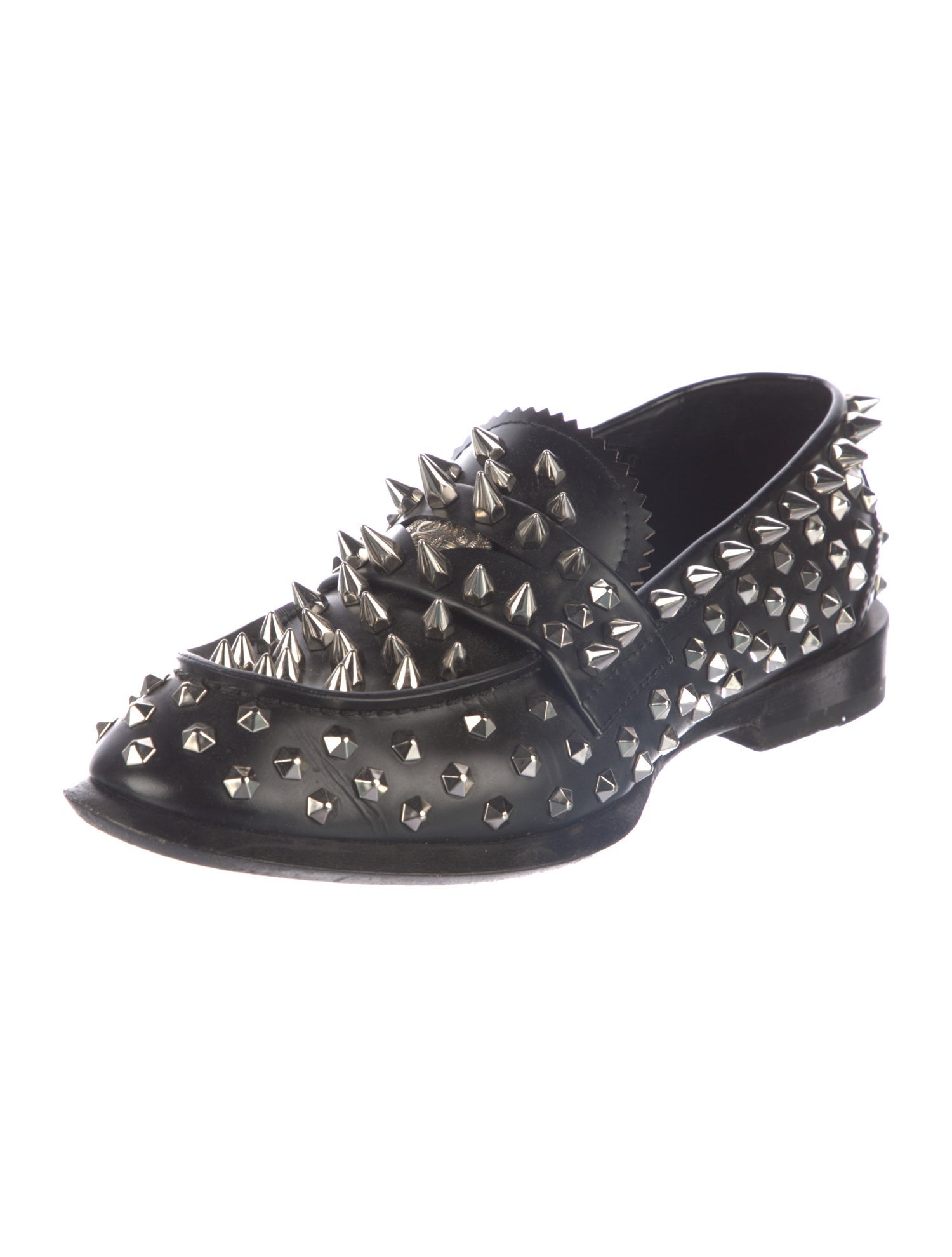 Alexander McQueen Leather Studded Accents Loafers