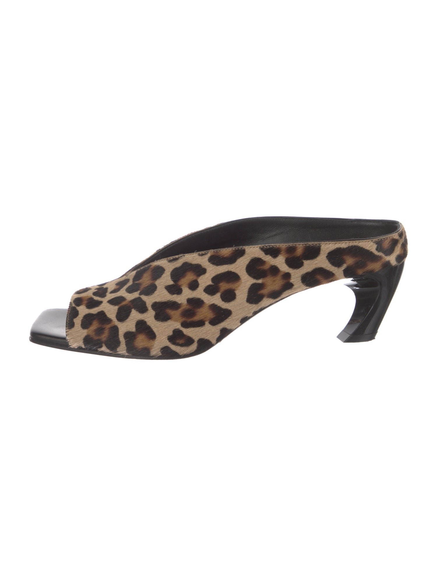 Alexander McQueen Ponyhair Animal Print Slides