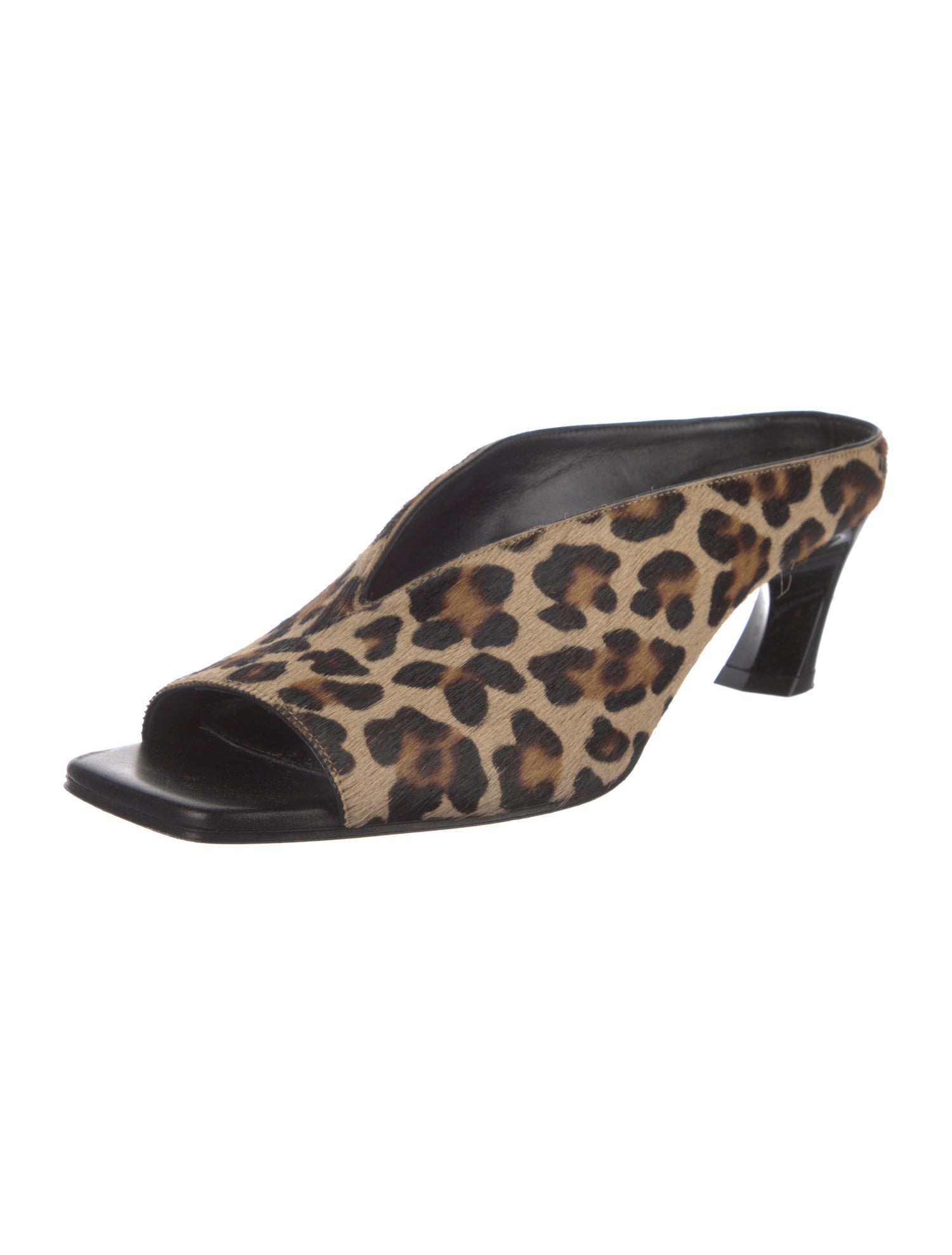 Alexander McQueen Ponyhair Animal Print Slides