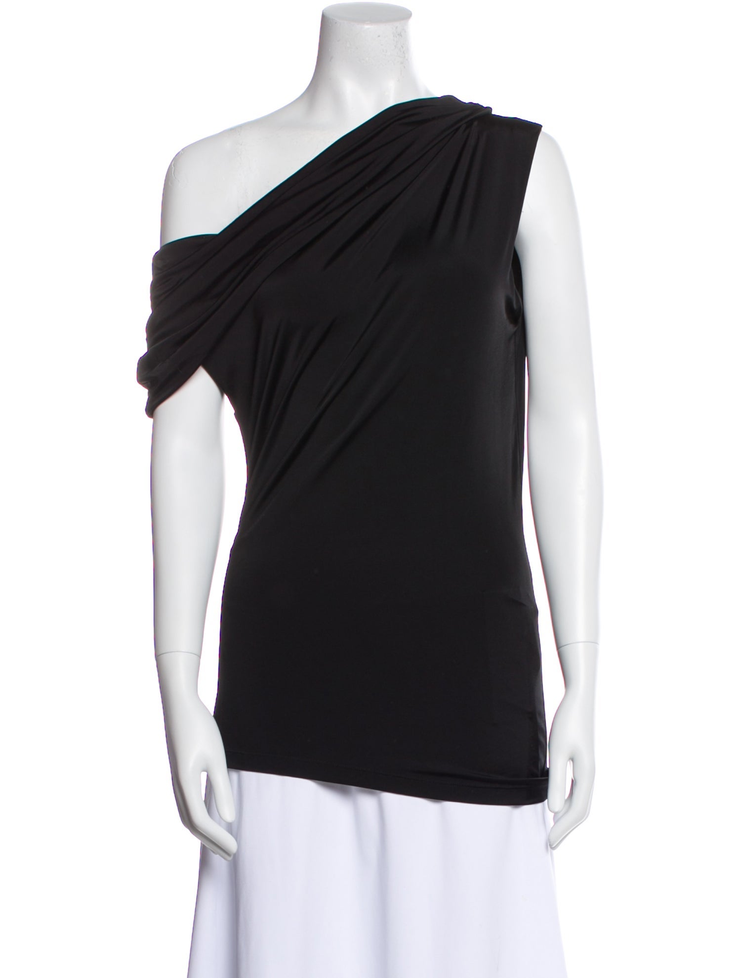 Alexander McQueen One-Shoulder Short Sleeve Top