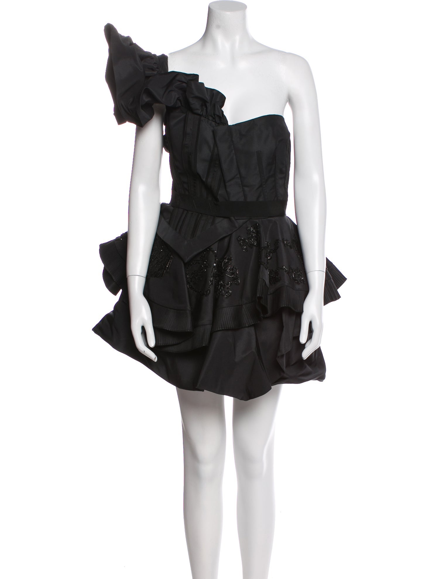 Alexander McQueen One-Shoulder Mini Dress