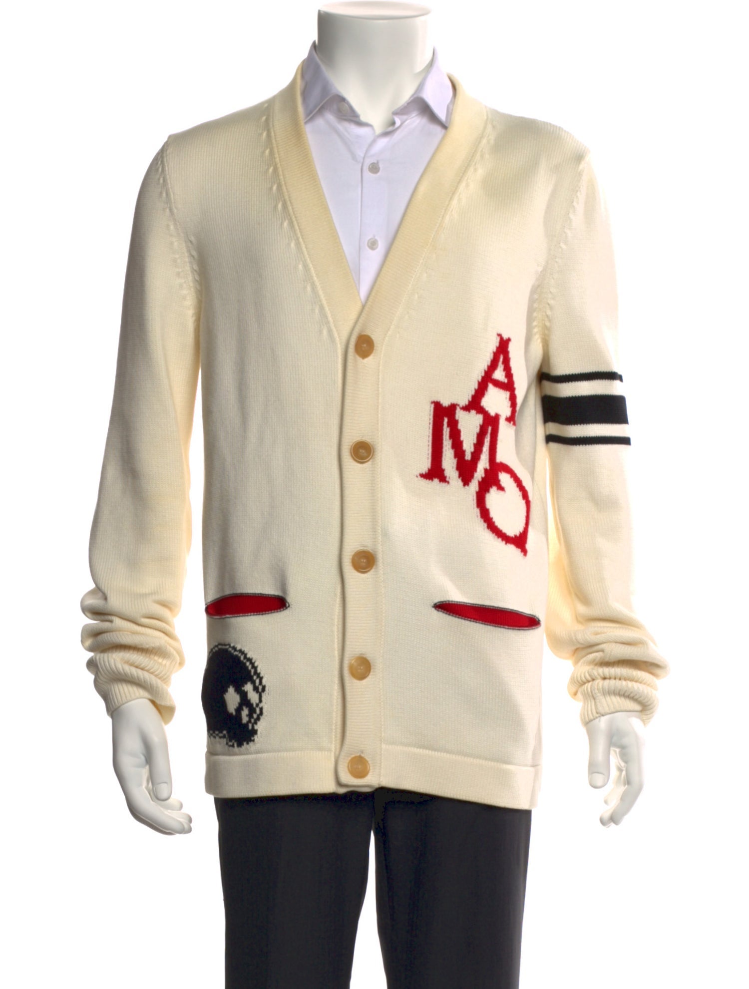 Alexander McQueen Printed V-Neck Cardigan