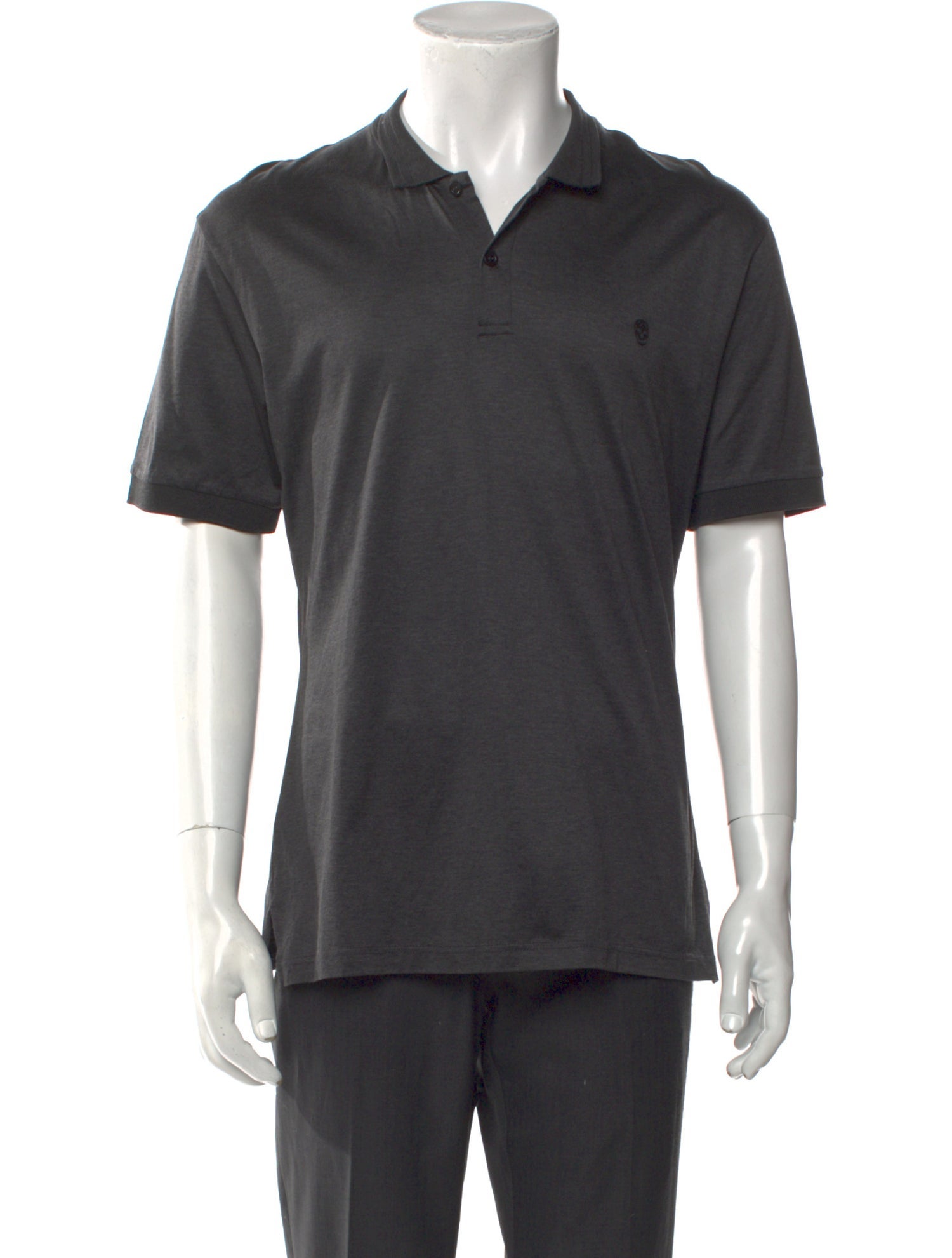 Alexander McQueen V-Neck Short Sleeve Polo Shirt
