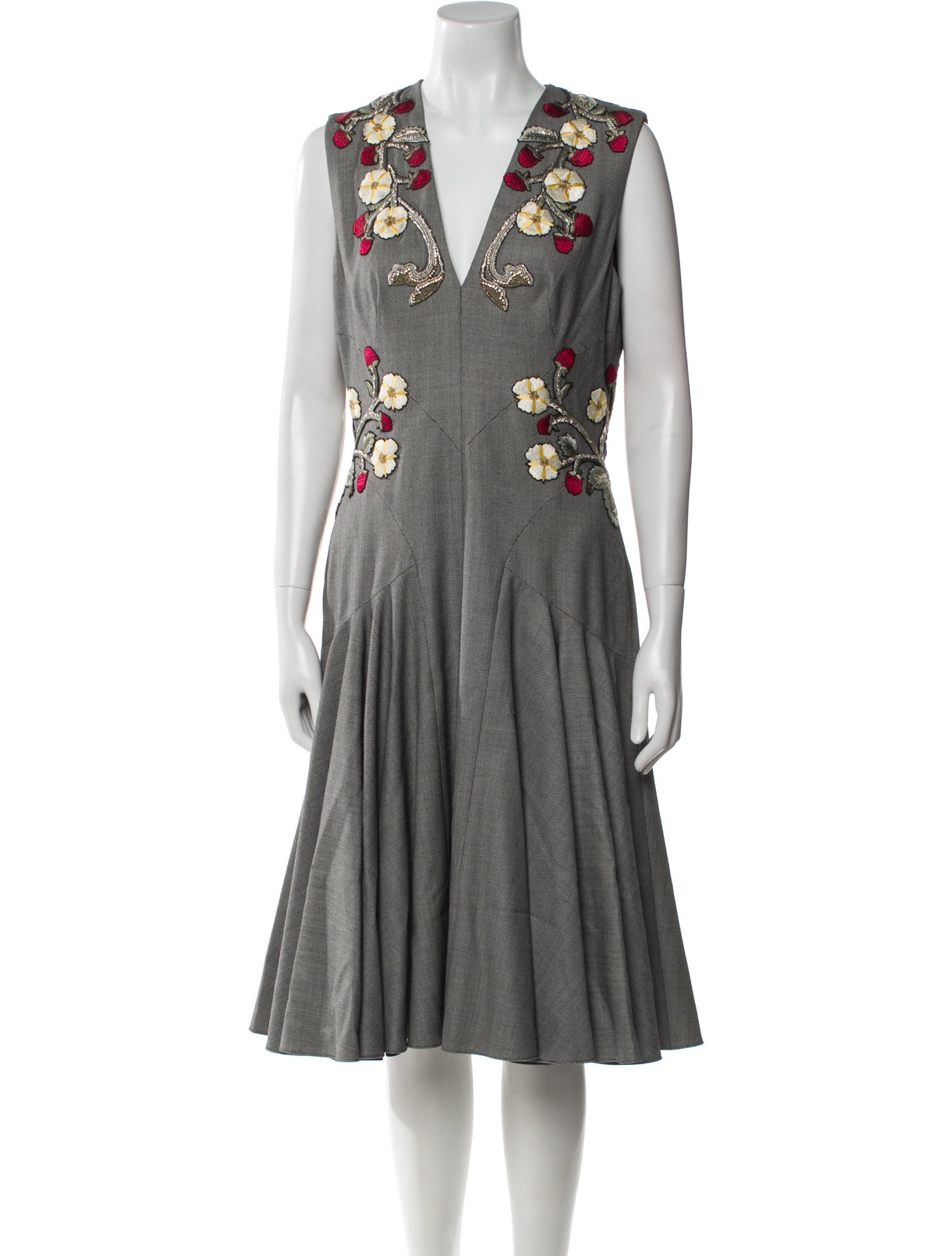 Alexander McQueen Wool Midi Length Dress