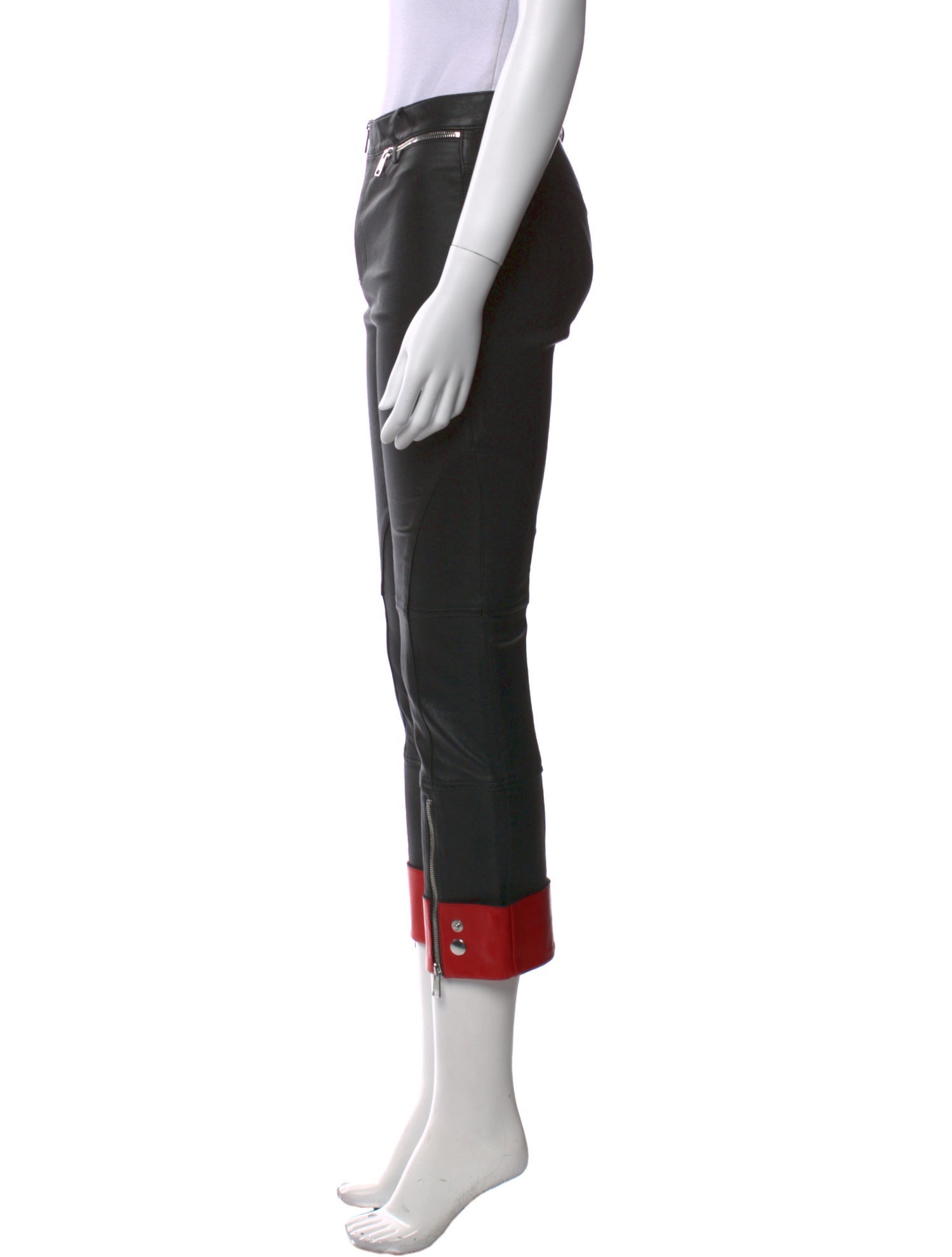 Alexander McQueen Lamb Leather Straight Leg Pants