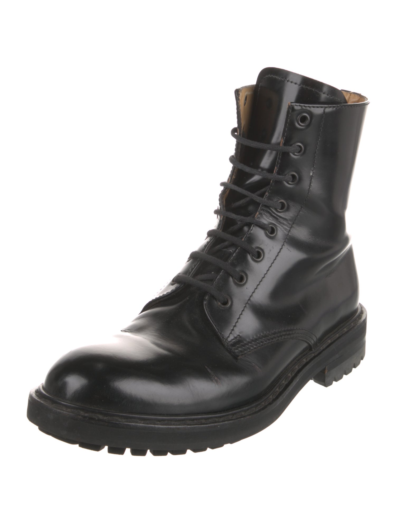 Alexander McQueen Patent Leather Combat Boots