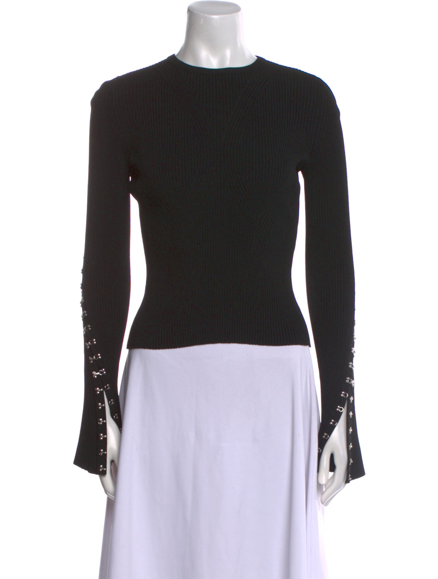 Alexander McQueen Crew Neck Long Sleeve Top