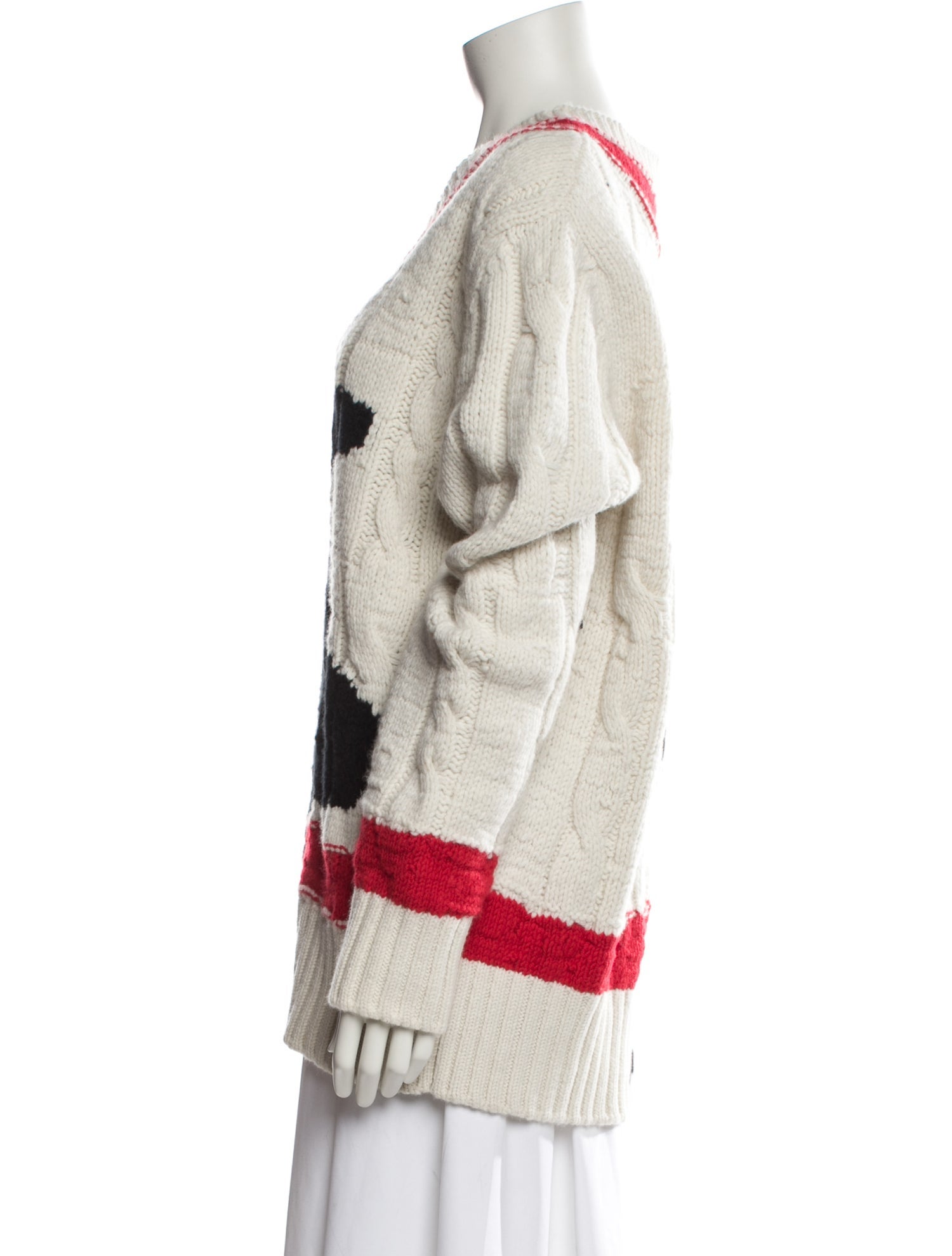 Alexander McQueen Wool Colorblock Pattern Sweater