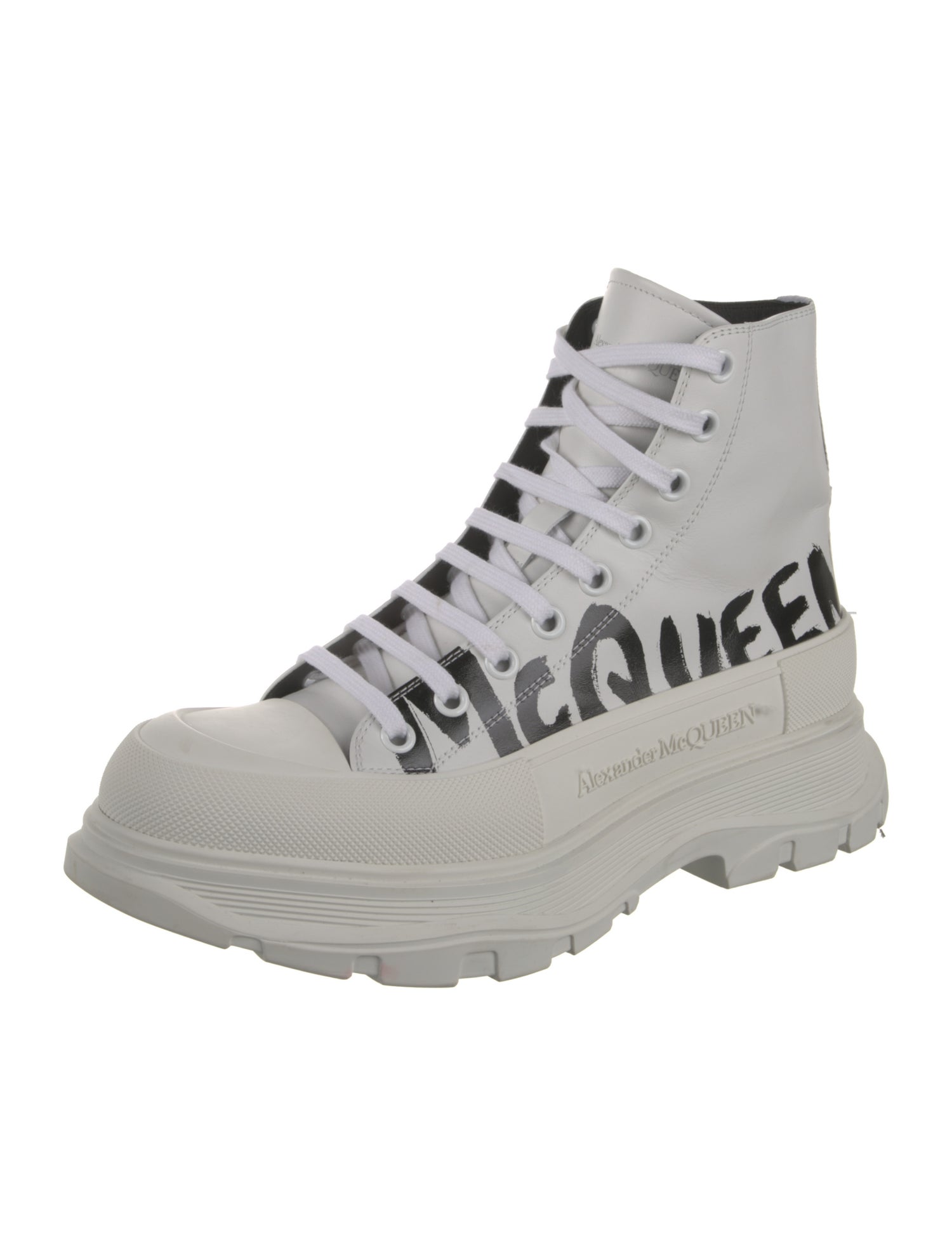 Alexander McQueen Leather Lace-Up Boots