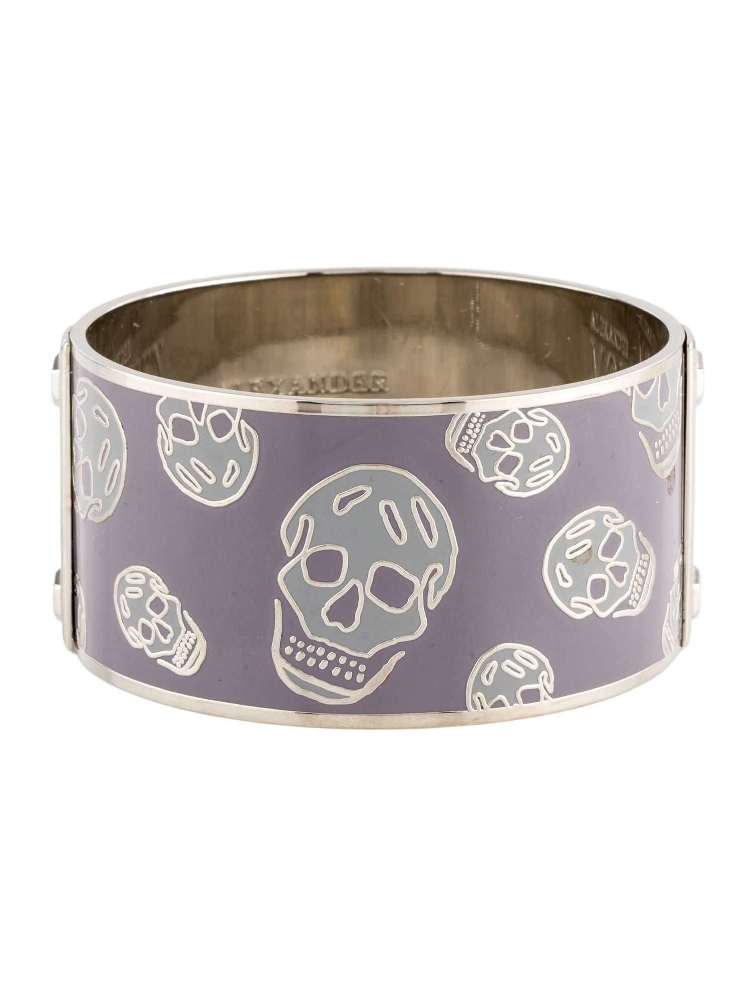 Alexander McQueen Enamel Skull Bangle Bracelet