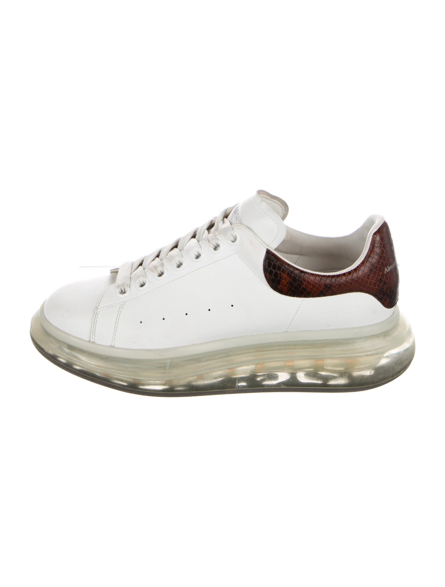 Alexander McQueen Leather Colorblock Pattern Sneakers