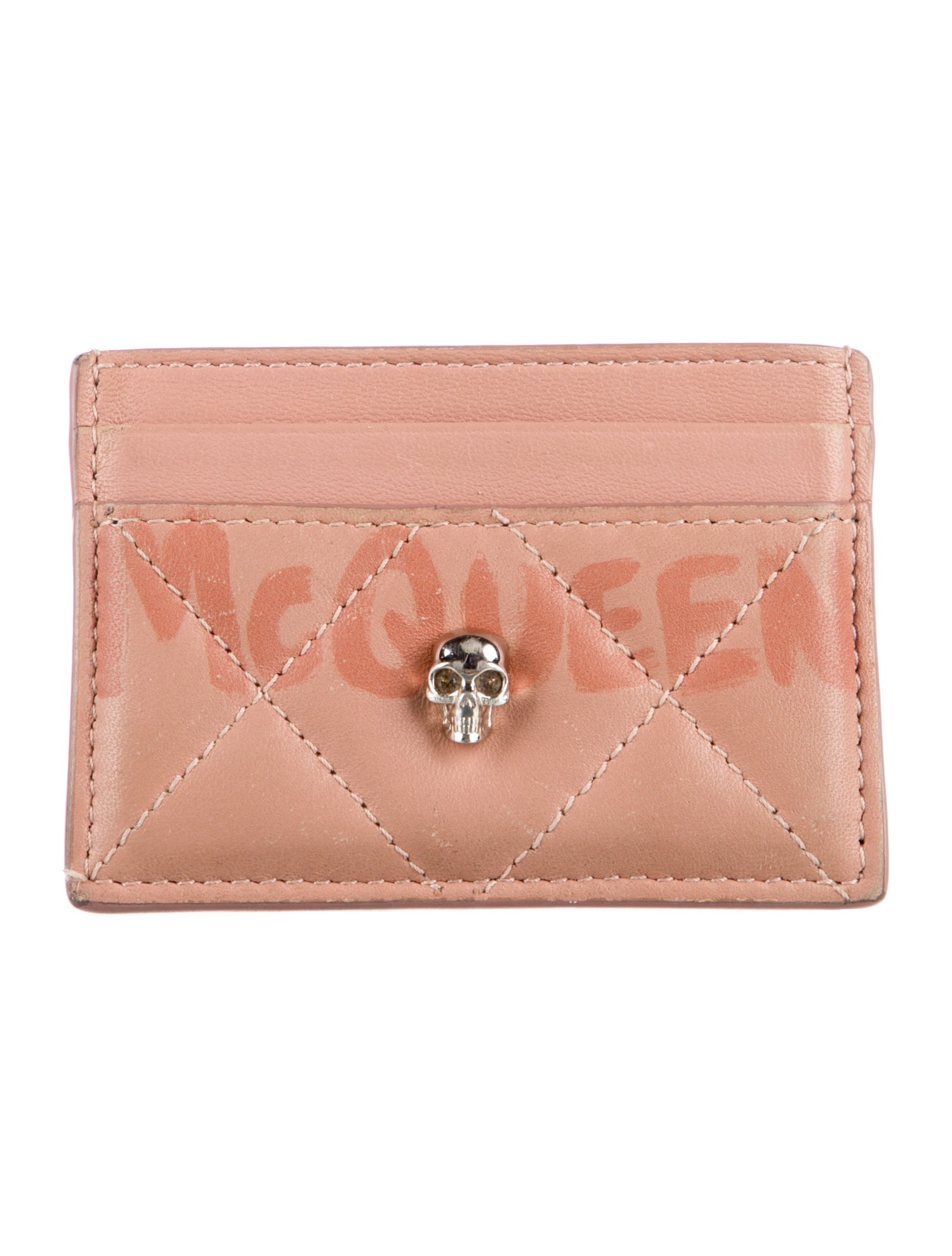 Alexander McQueen Pave Skull Card Holder Leather Card Holder