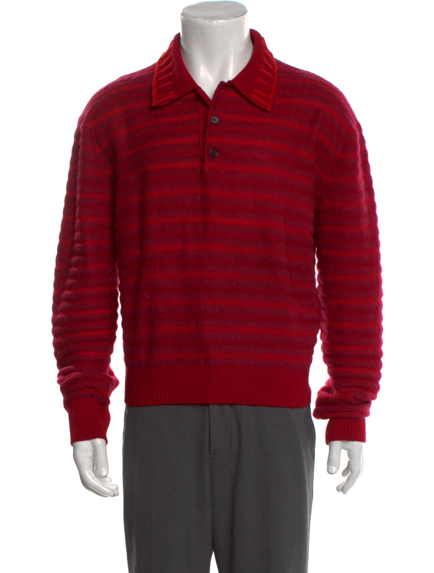 Alexander McQueen Wool Striped Polo Sweater