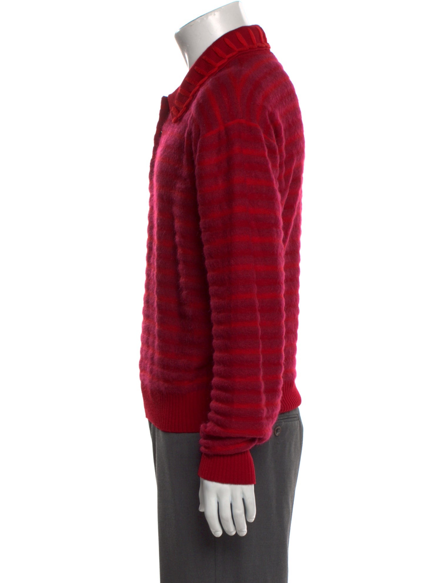Alexander McQueen Wool Striped Polo Sweater
