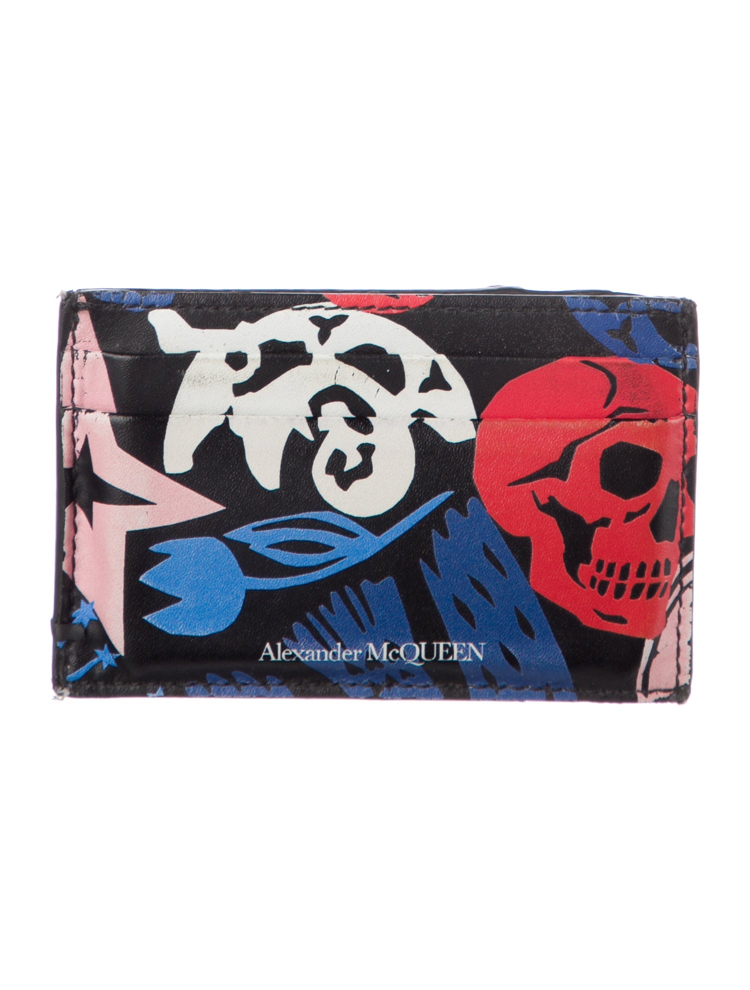 Alexander McQueen Leather Printed Card Holder