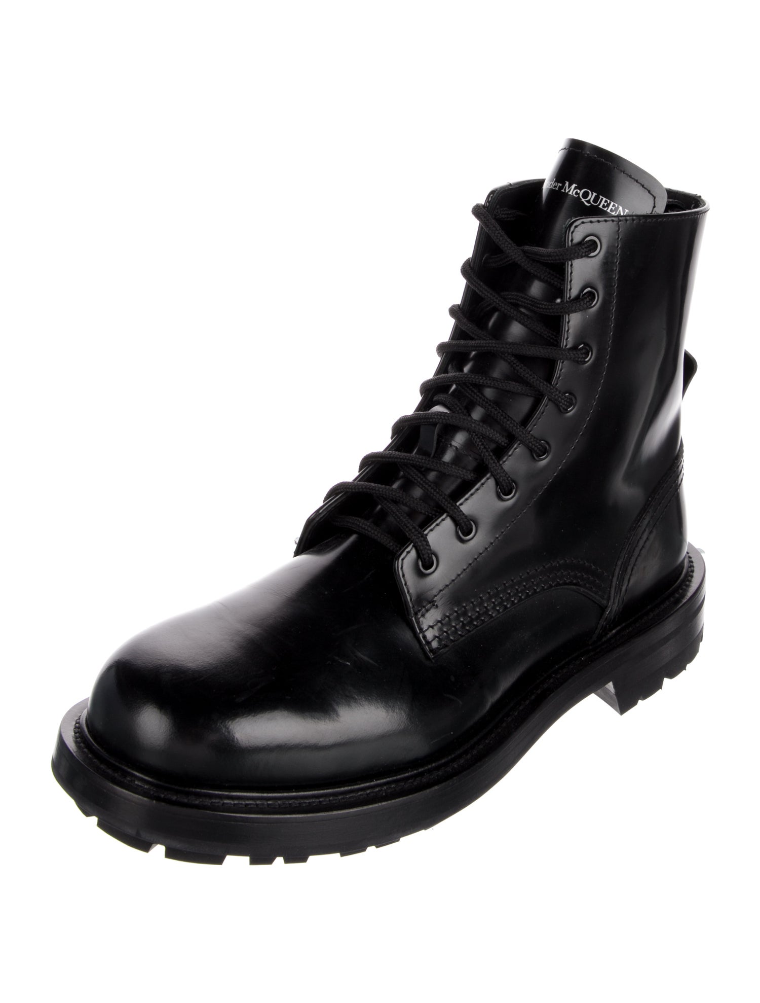 Alexander McQueen Leather Combat Boots