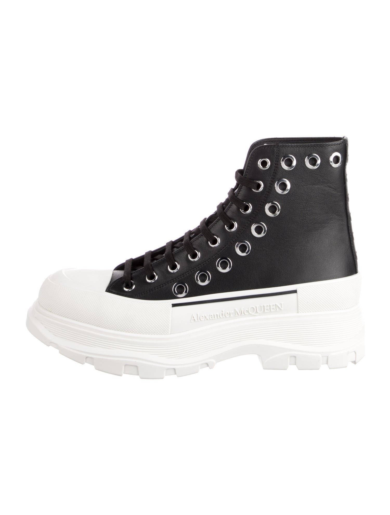 Alexander McQueen Leather Lace-Up Boots