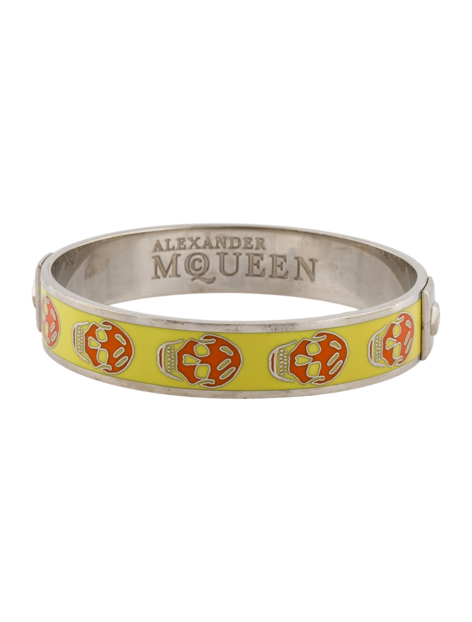 Alexander McQueen Enamel Skull Bangle Bracelet