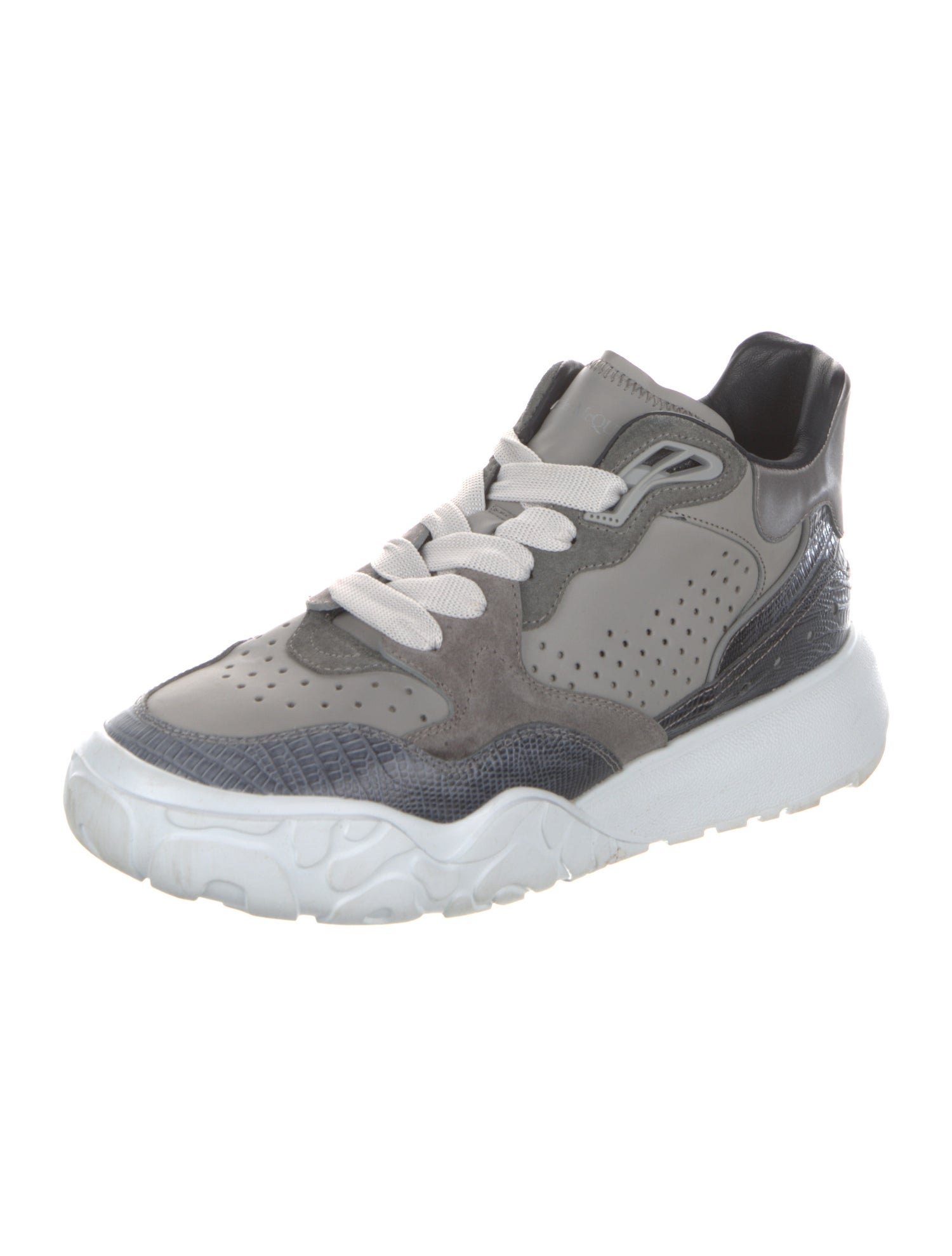 Alexander McQueen Leather Animal Print Athletic Sneakers